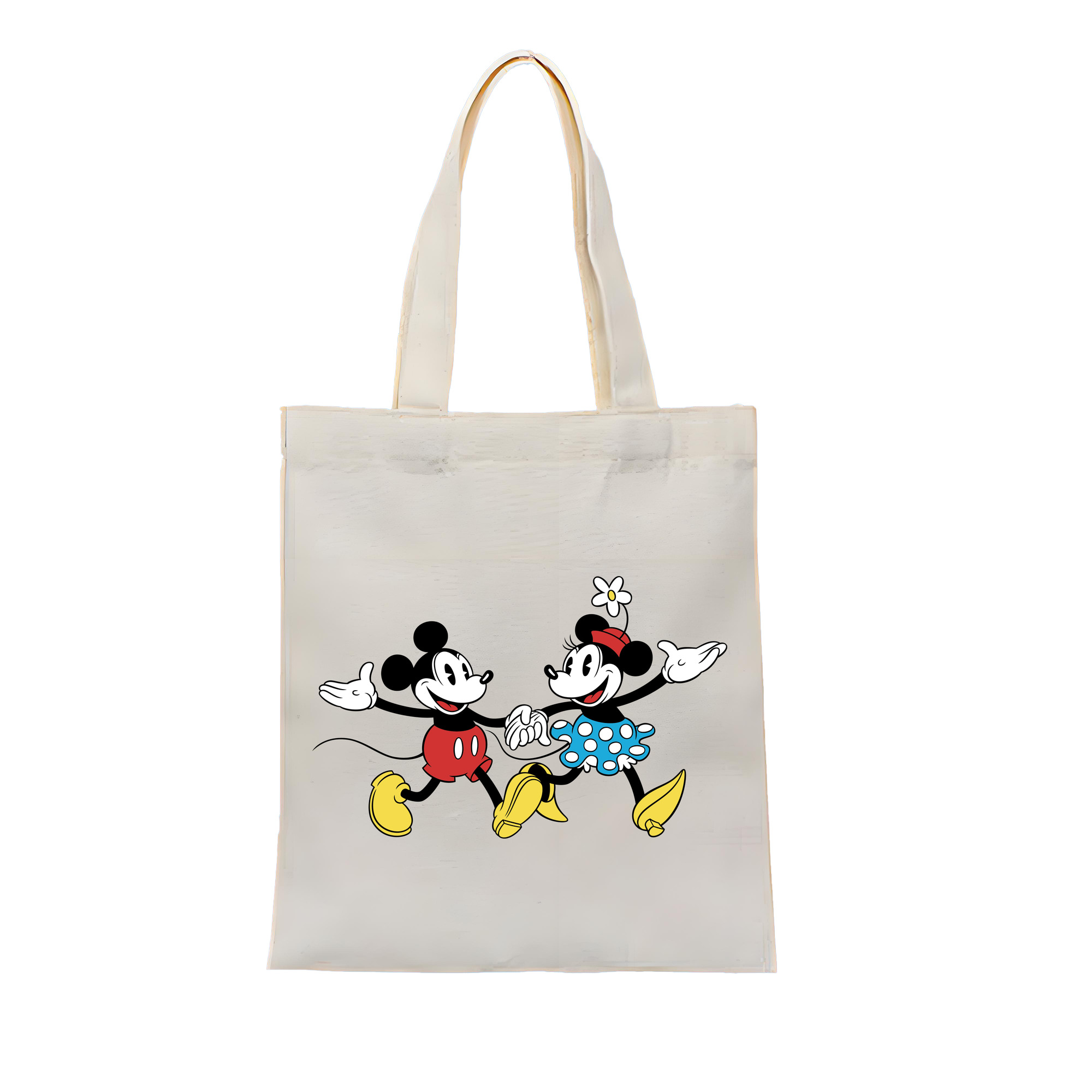 （画像用） ミッキーマウス Mickey Mouse 縦型キャンバス生地手提げバッグ　トートバッグ