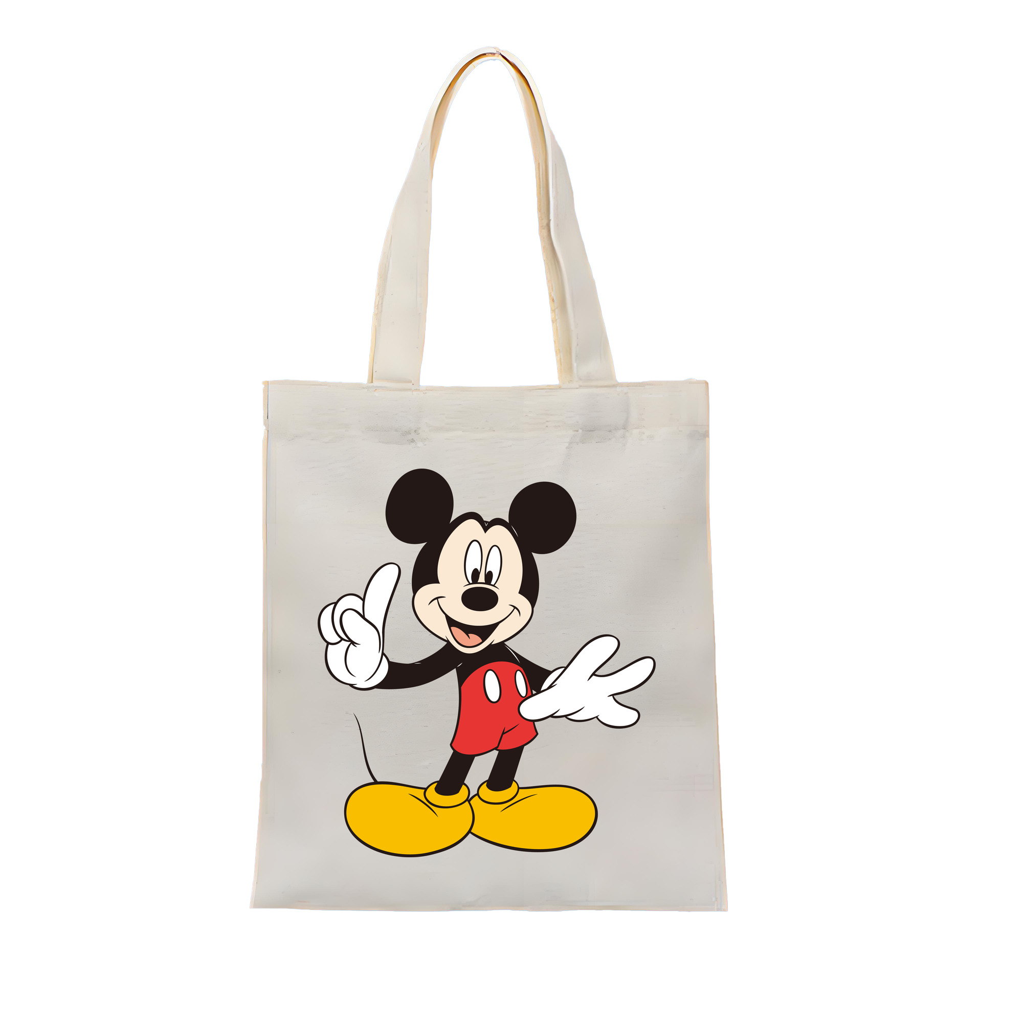 （画像用） ミッキーマウス Mickey Mouse 縦型キャンバス生地手提げバッグ　トートバッグ
