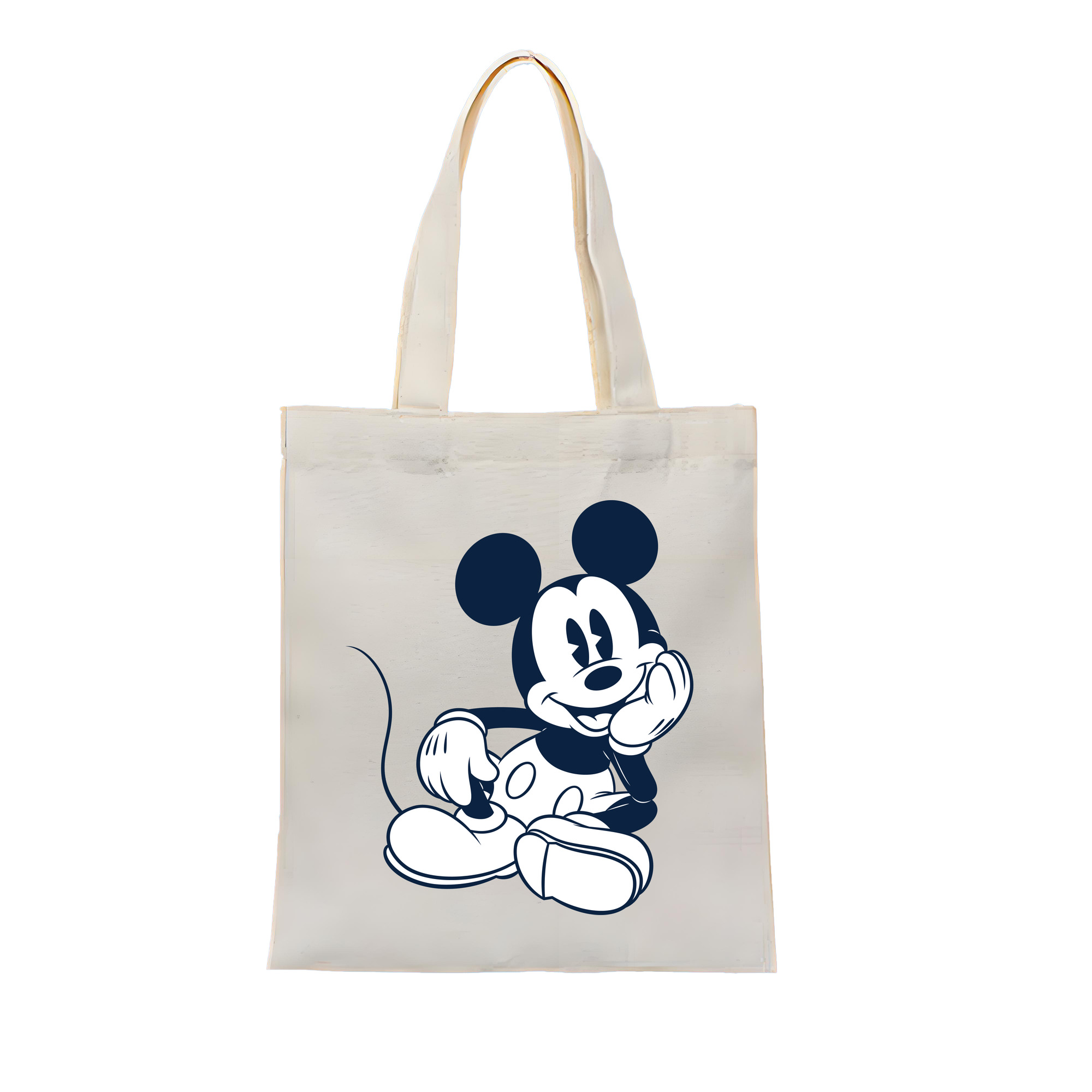 （画像用） ミッキーマウス Mickey Mouse 縦型キャンバス生地手提げバッグ　トートバッグ