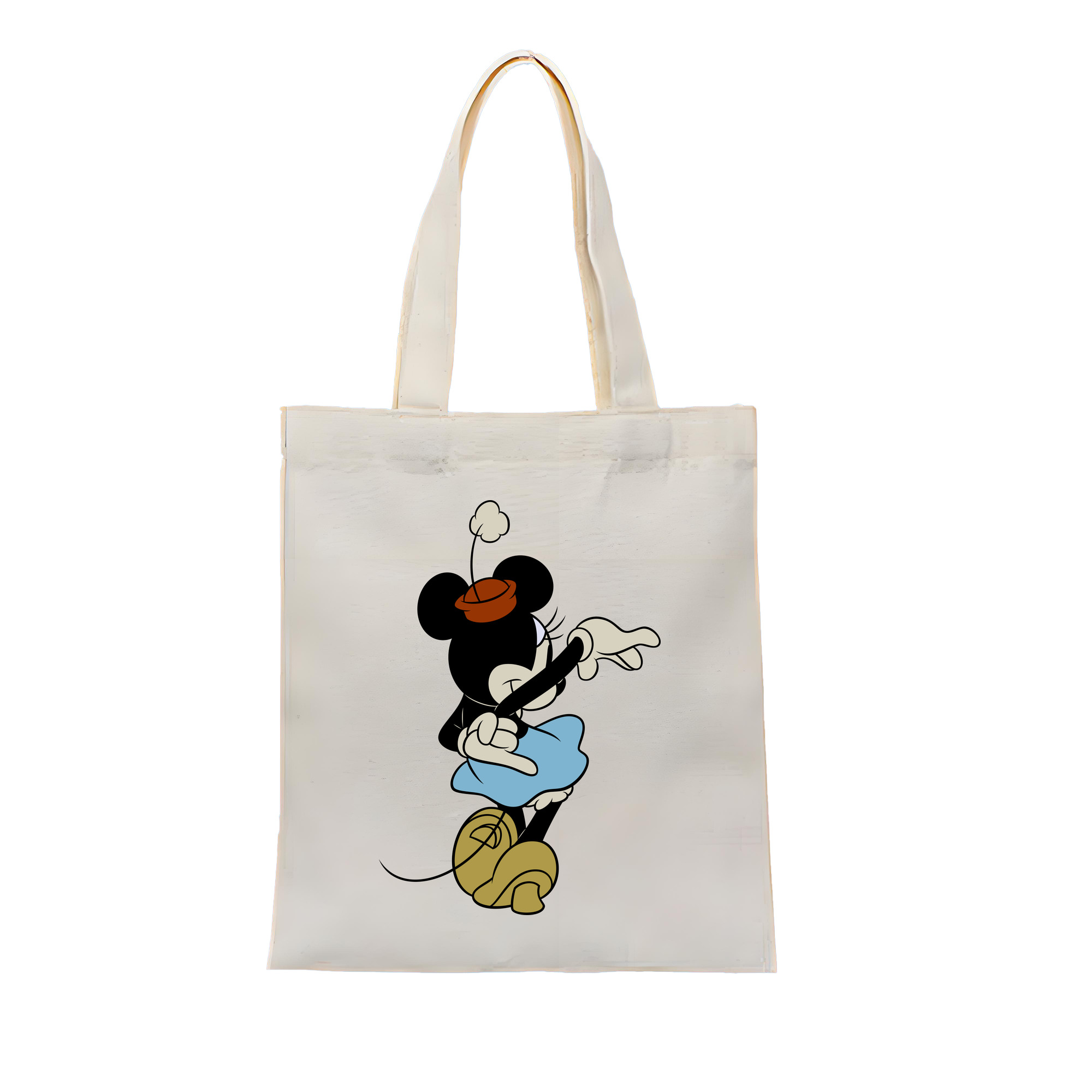 （画像用） ミッキーマウス Mickey Mouse 縦型キャンバス生地手提げバッグ　トートバッグ