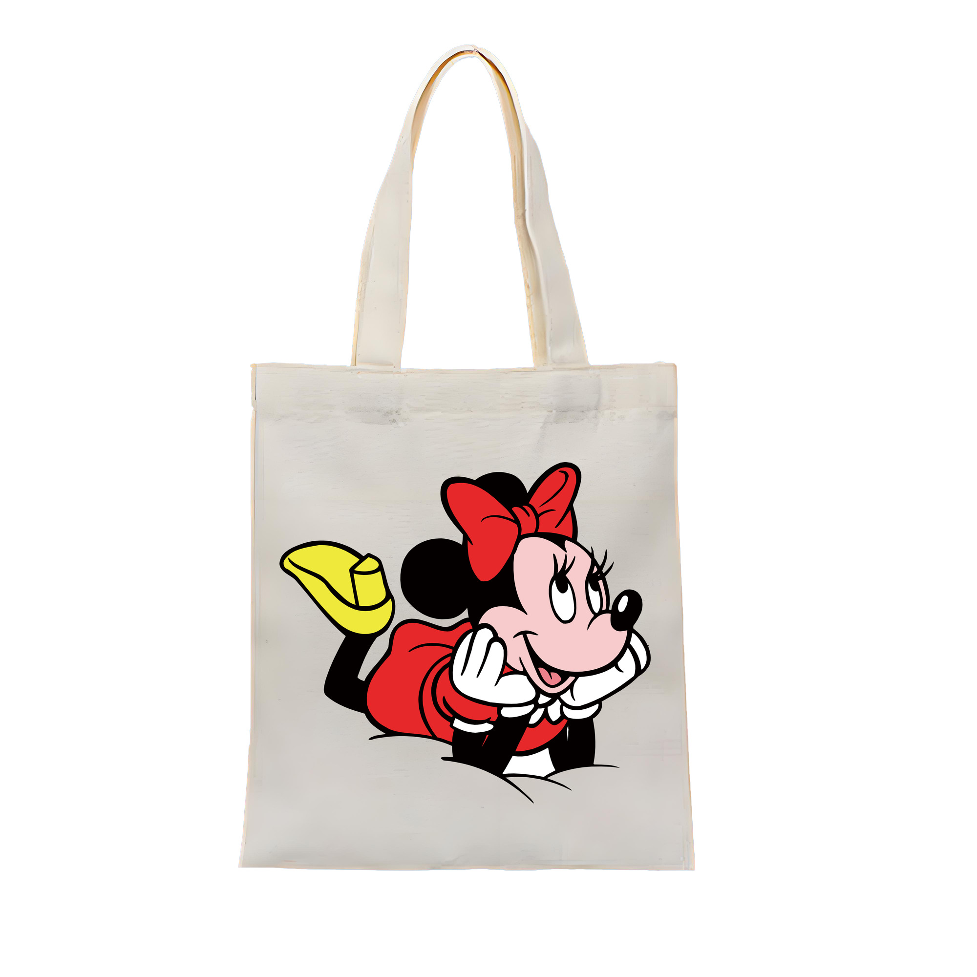 （画像用） ミッキーマウス Mickey Mouse 縦型キャンバス生地手提げバッグ　トートバッグ