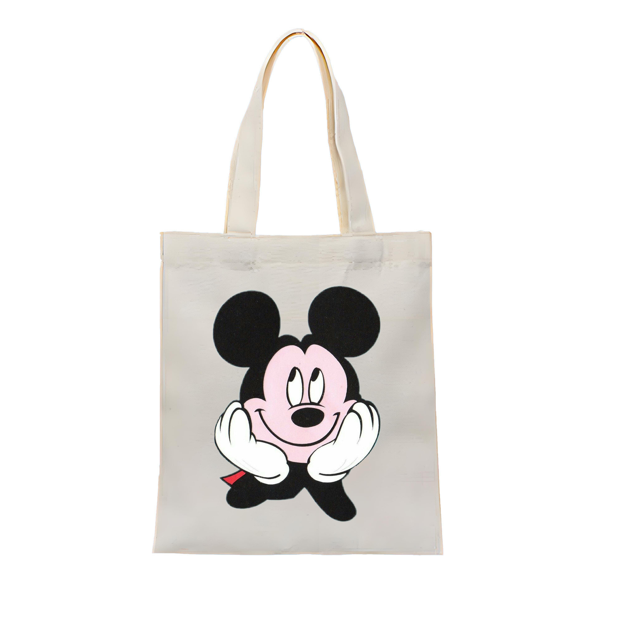 （画像用） ミッキーマウス Mickey Mouse 縦型キャンバス生地手提げバッグ　トートバッグ