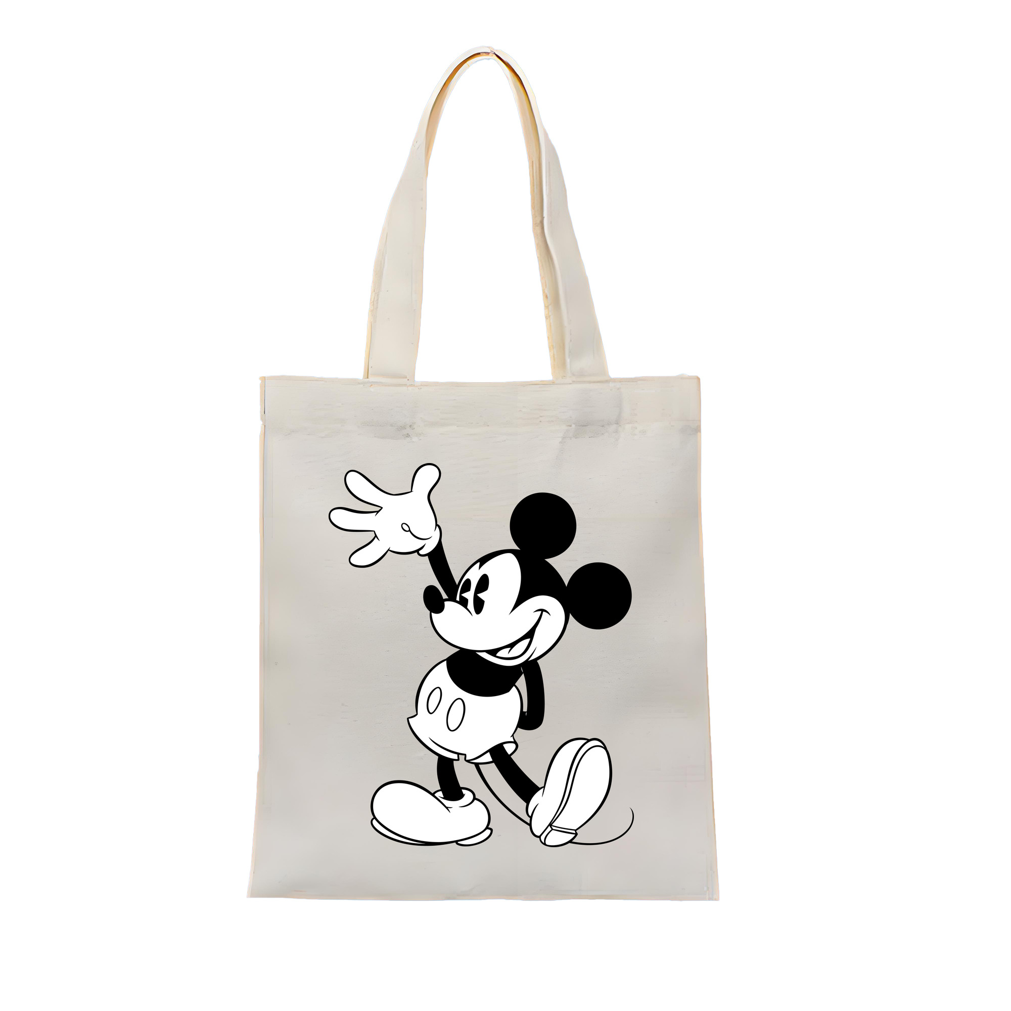 （画像用） ミッキーマウス Mickey Mouse 縦型キャンバス生地手提げバッグ　トートバッグ