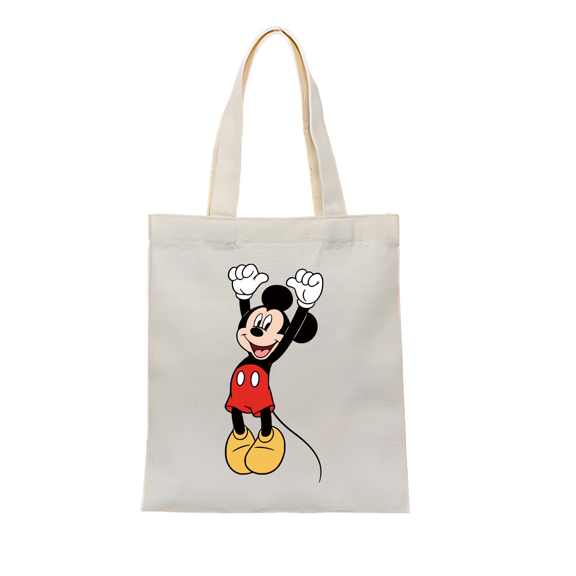 （画像用） ミッキーマウス Mickey Mouse 縦型キャンバス生地手提げバッグ　トートバッグ
