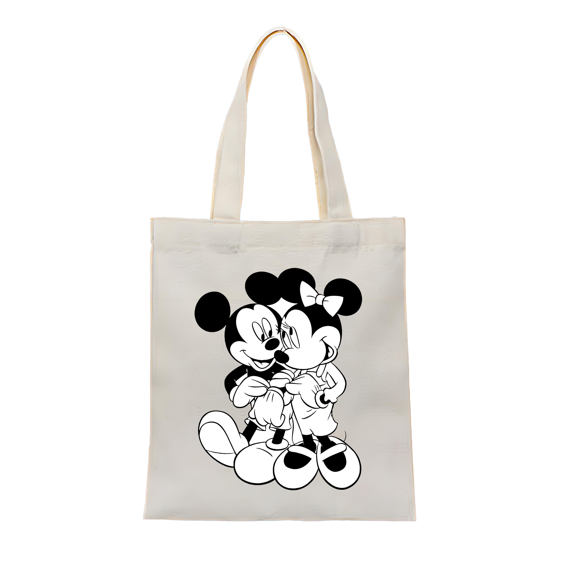 （画像用） ミッキーマウス Mickey Mouse 縦型キャンバス生地手提げバッグ　トートバッグ