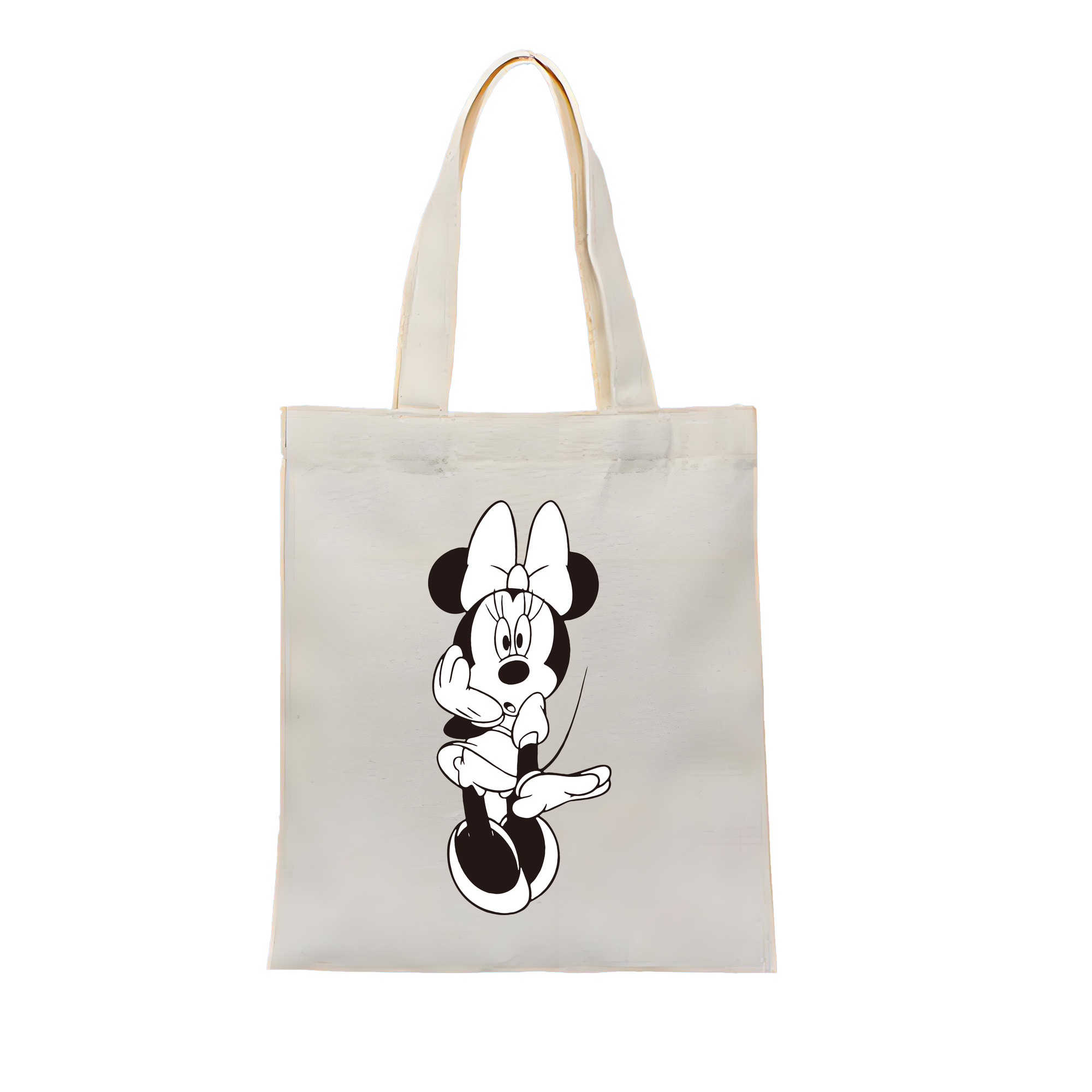 （画像用） ミッキーマウス Mickey Mouse 縦型キャンバス生地手提げバッグ　トートバッグ