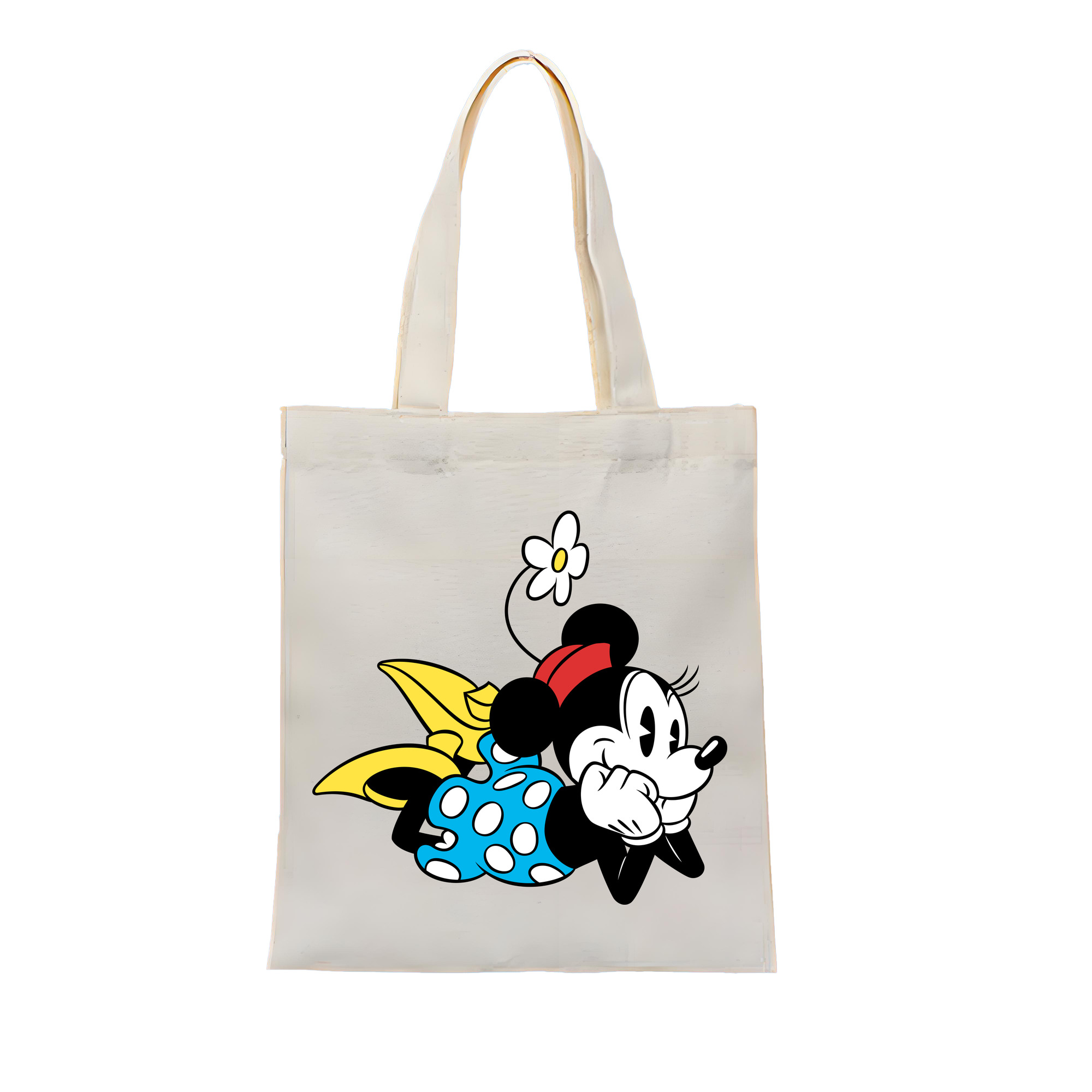 （画像用） ミッキーマウス Mickey Mouse 縦型キャンバス生地手提げバッグ　トートバッグ