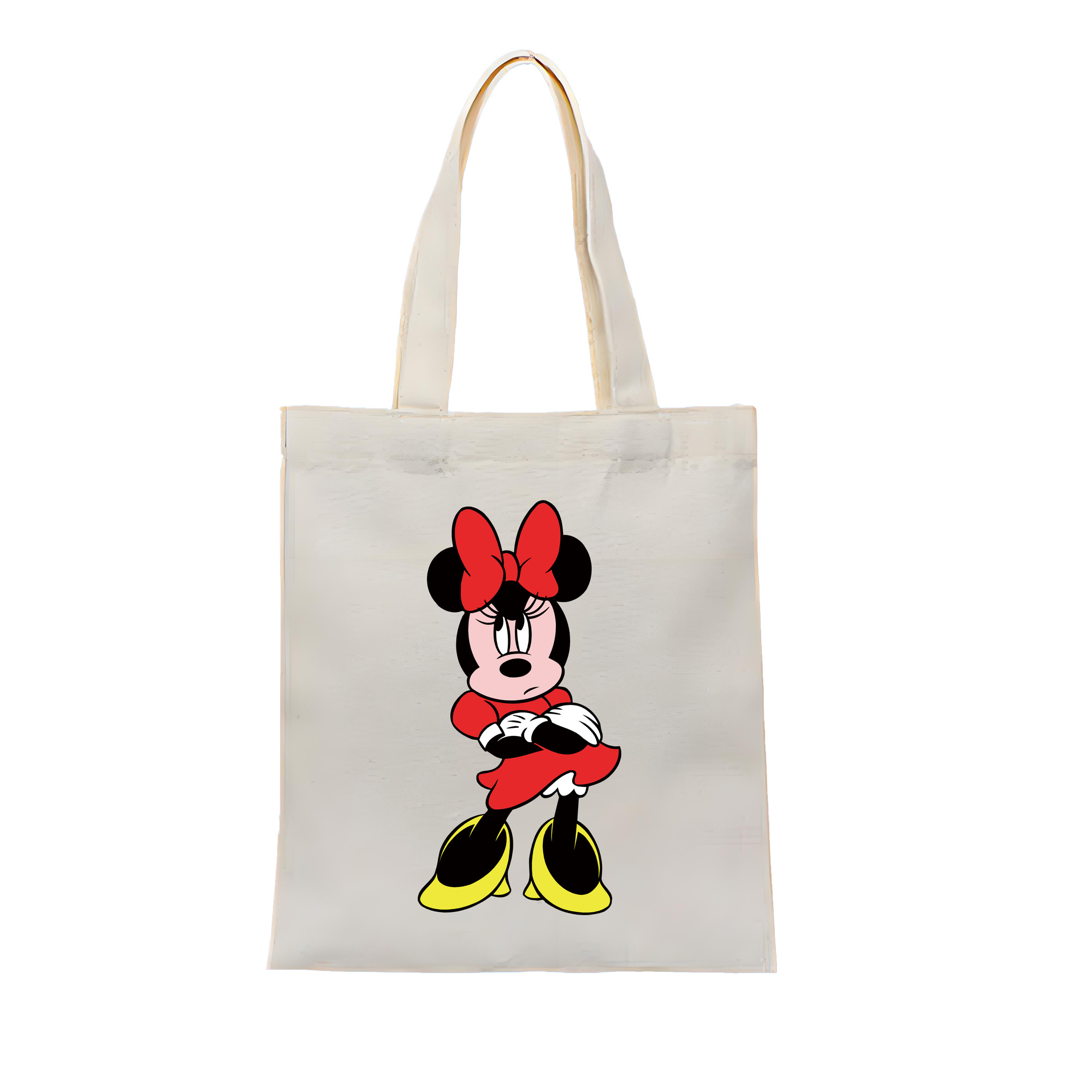 （画像用） ミッキーマウス Mickey Mouse 縦型キャンバス生地手提げバッグ　トートバッグ