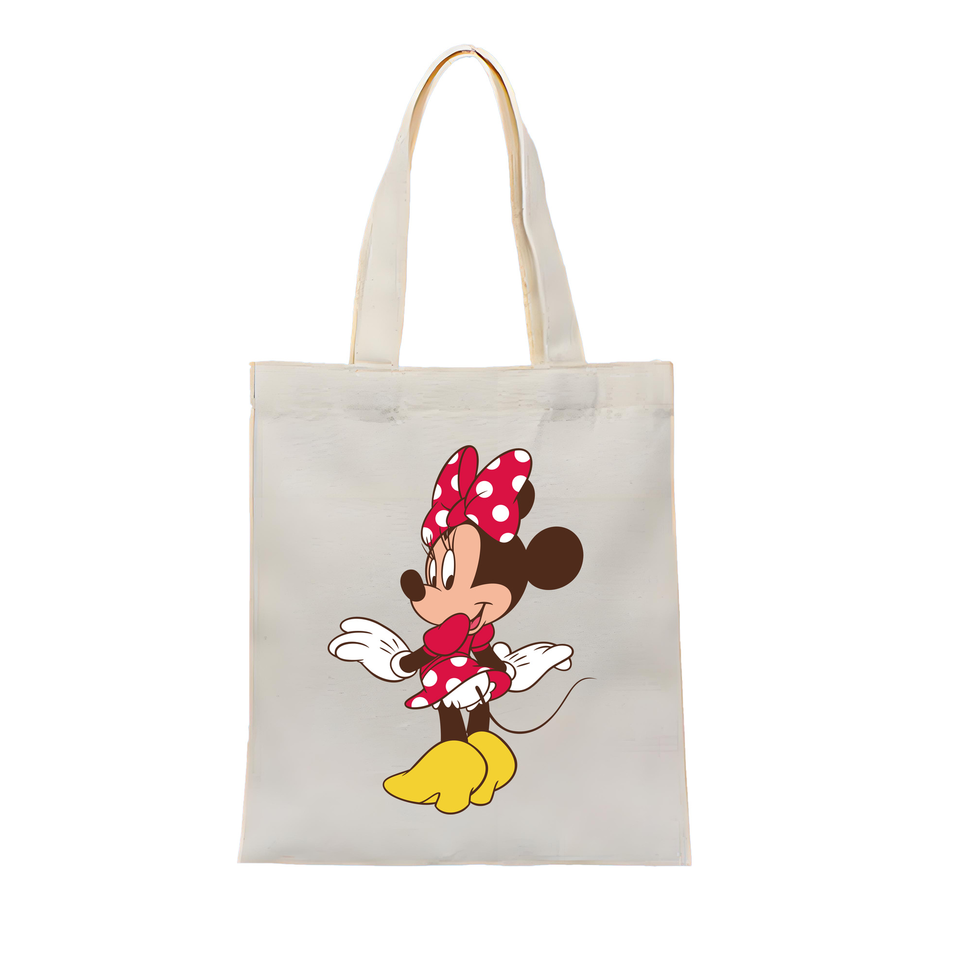 （画像用） ミッキーマウス Mickey Mouse 縦型キャンバス生地手提げバッグ　トートバッグ