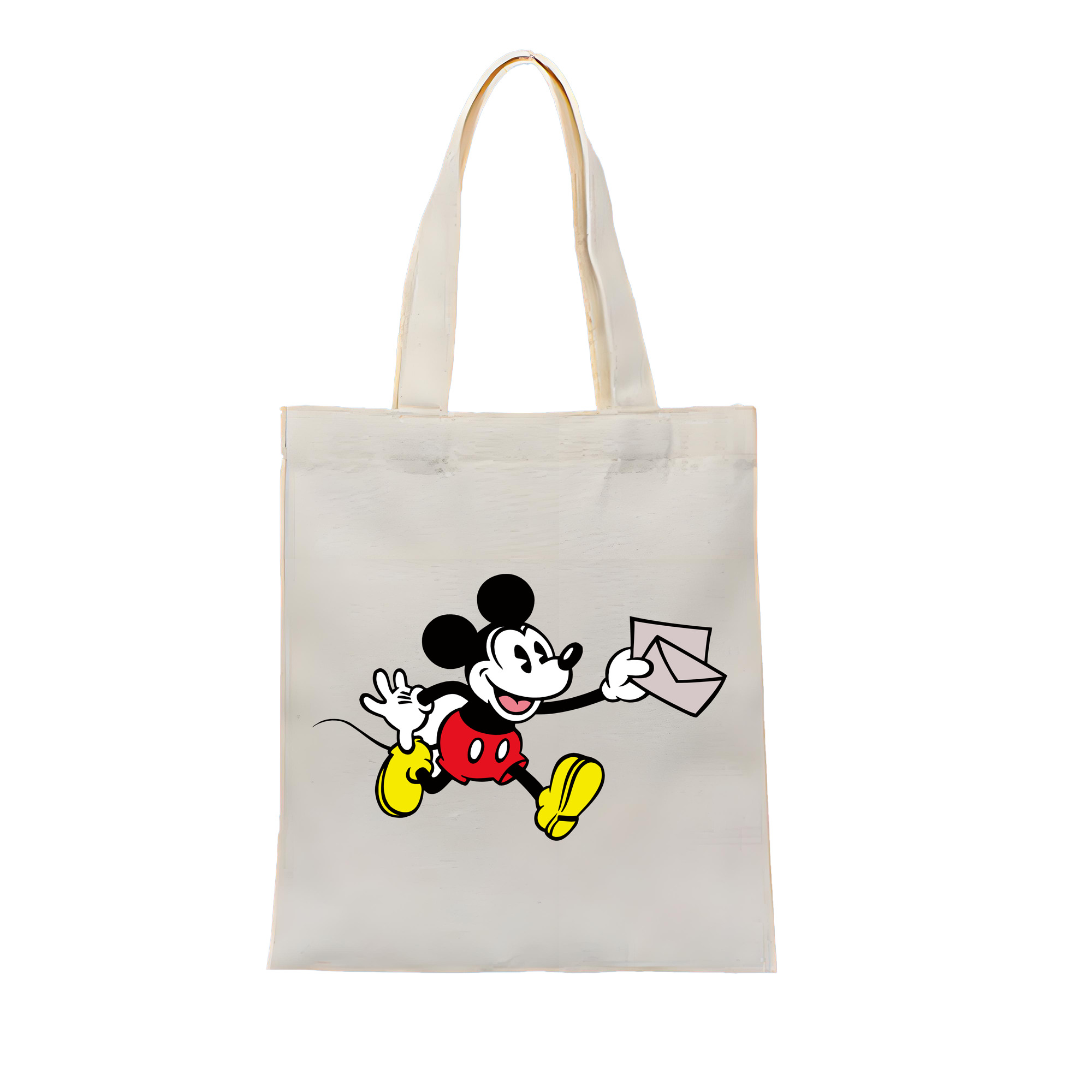 ミッキーマウス Mickey Mouse 縦型キャンバス生地手提げバッグ　トートバッグ