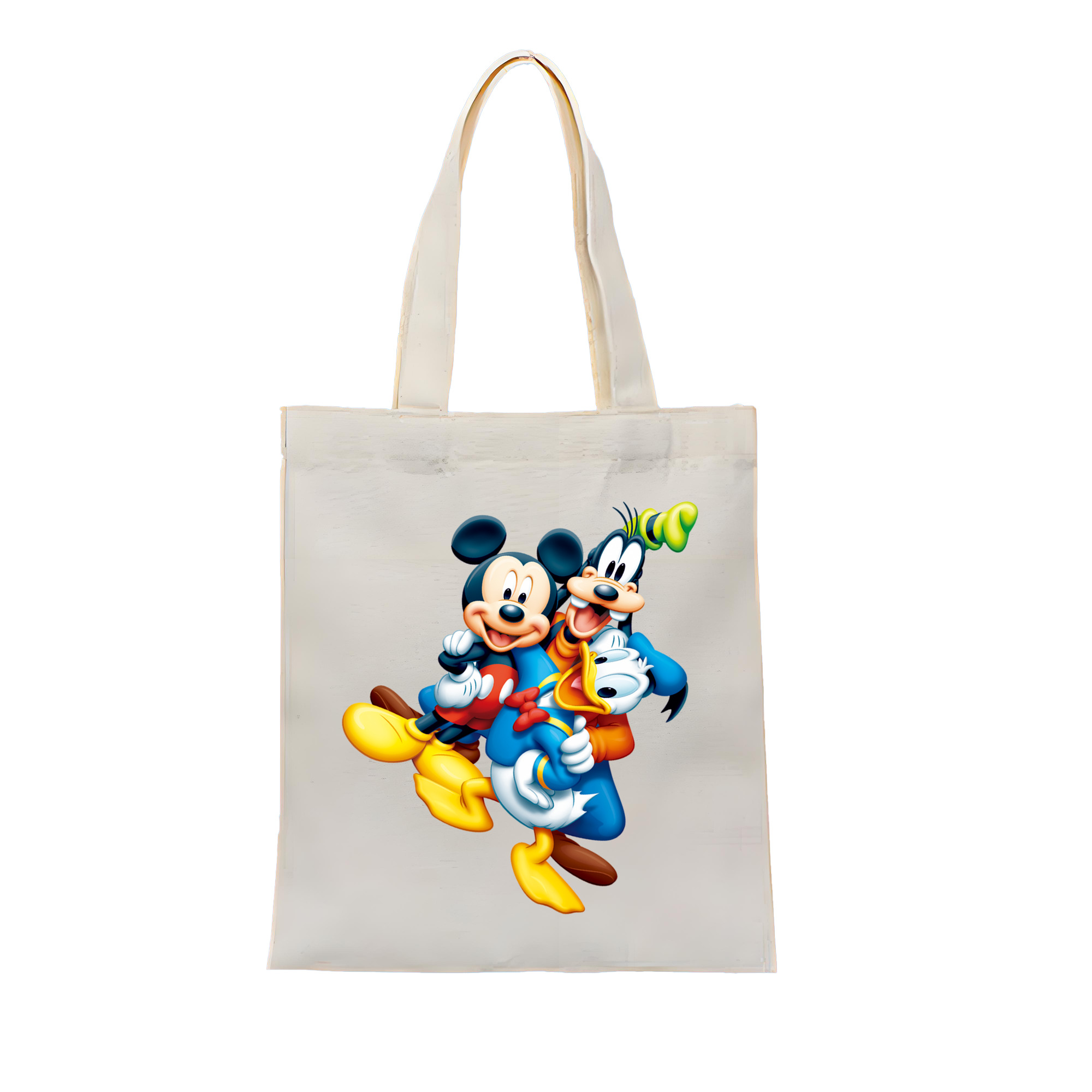 （画像用） ミッキーマウス Mickey Mouse 縦型キャンバス生地手提げバッグ　トートバッグ