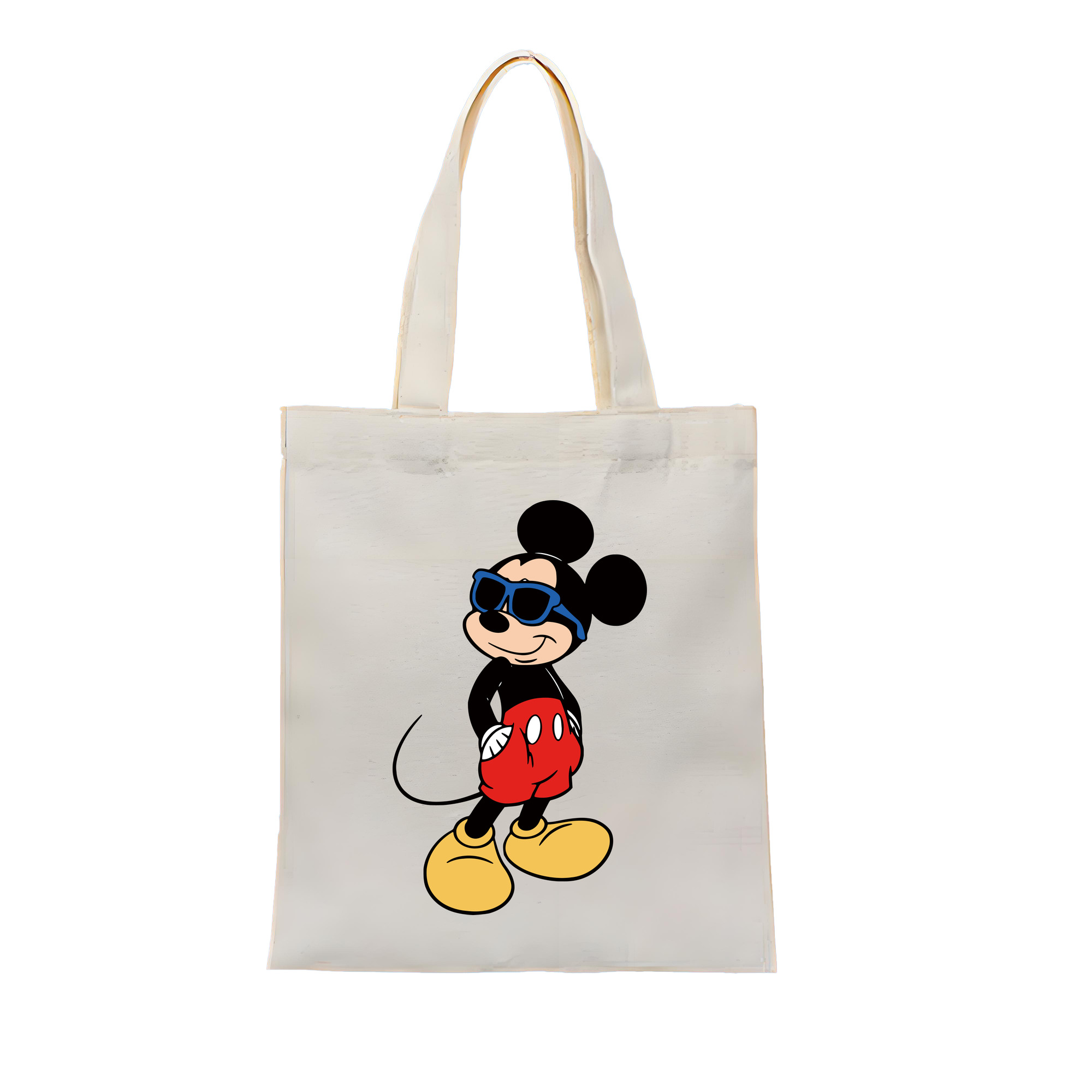 （画像用） ミッキーマウス Mickey Mouse 縦型キャンバス生地手提げバッグ　トートバッグ