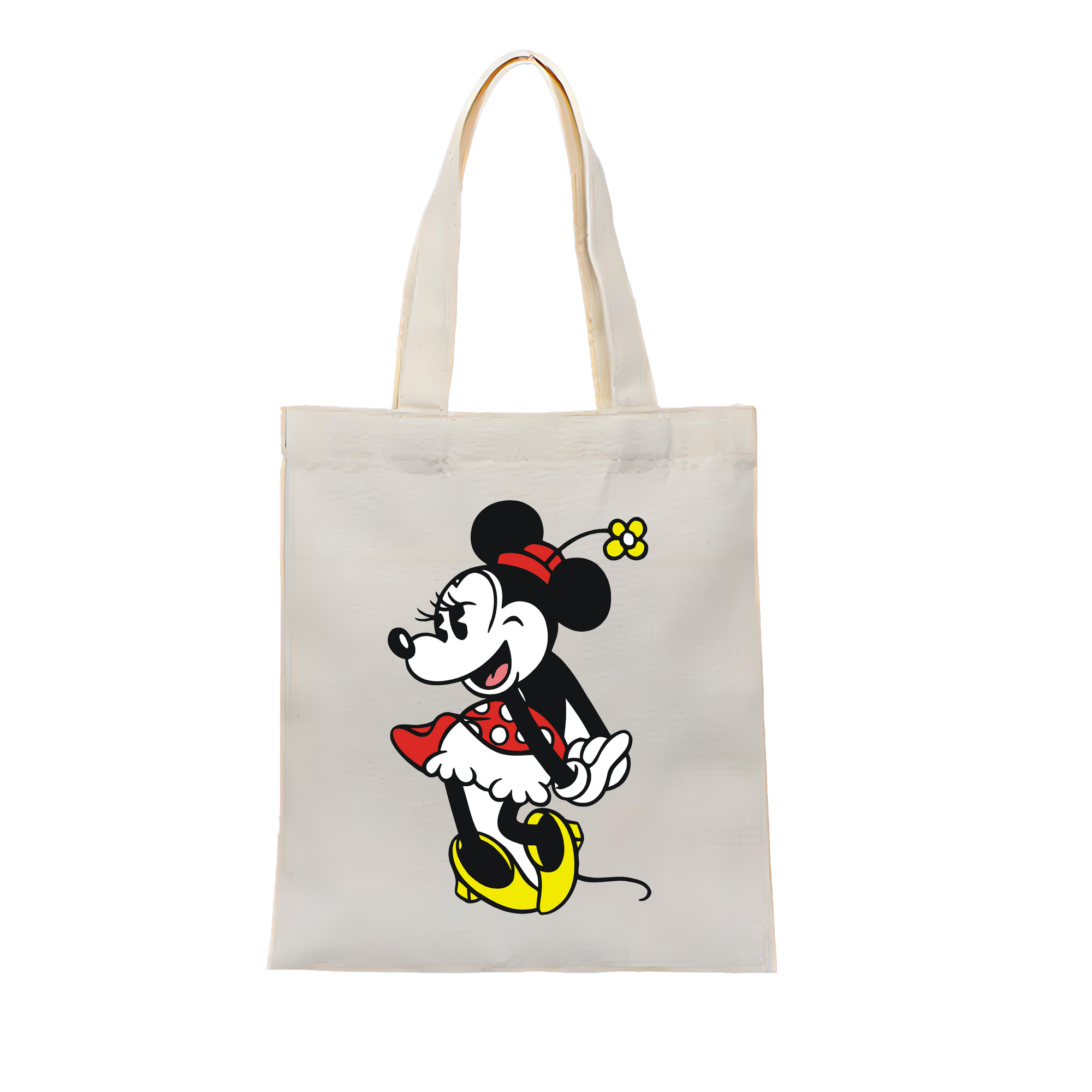 （画像用） ミッキーマウス Mickey Mouse 縦型キャンバス生地手提げバッグ　トートバッグ