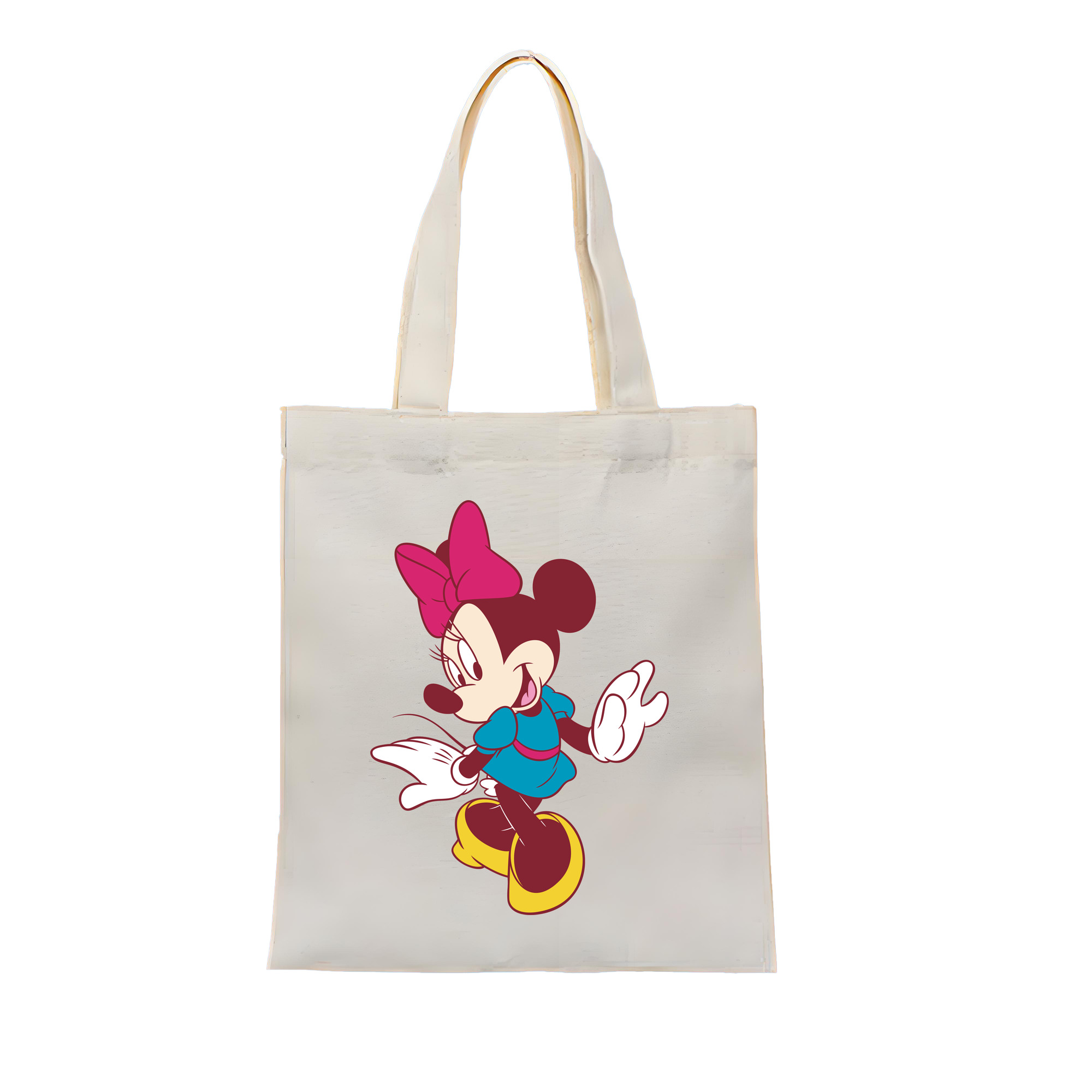 （画像用） ミッキーマウス Mickey Mouse 縦型キャンバス生地手提げバッグ　トートバッグ