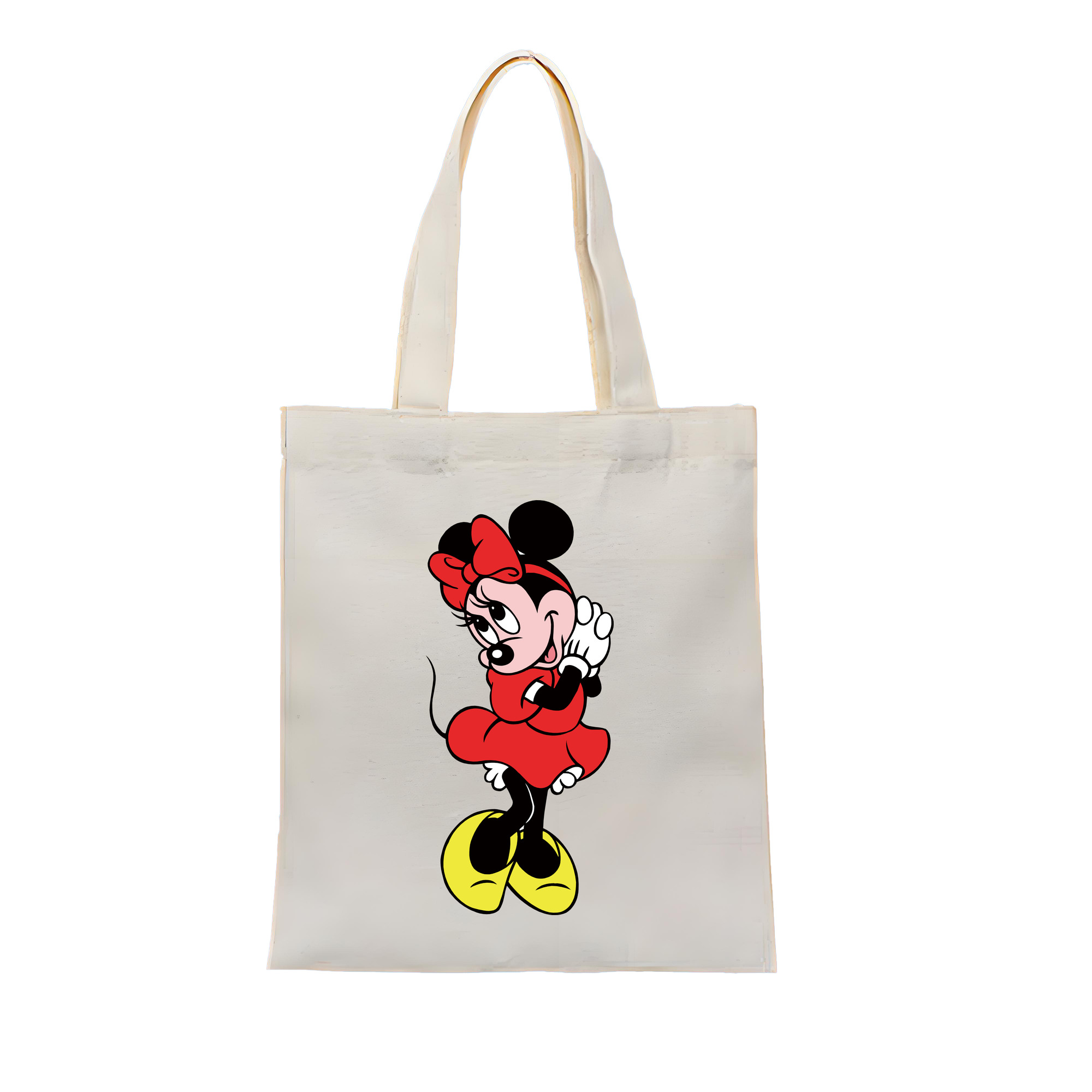 （画像用） ミッキーマウス Mickey Mouse 縦型キャンバス生地手提げバッグ　トートバッグ