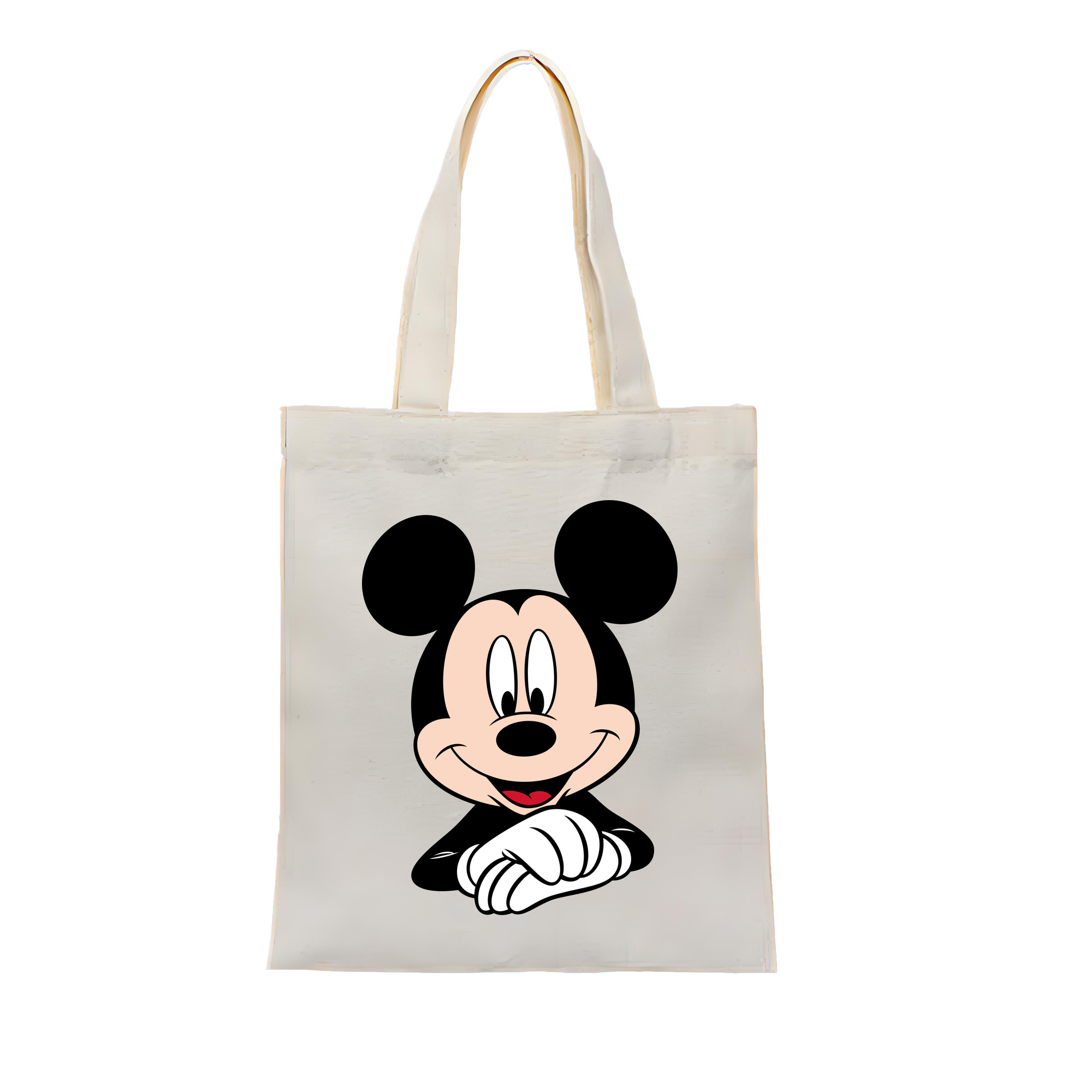 ミッキーマウス Mickey Mouse 縦型キャンバス生地手提げバッグ　トートバッグ