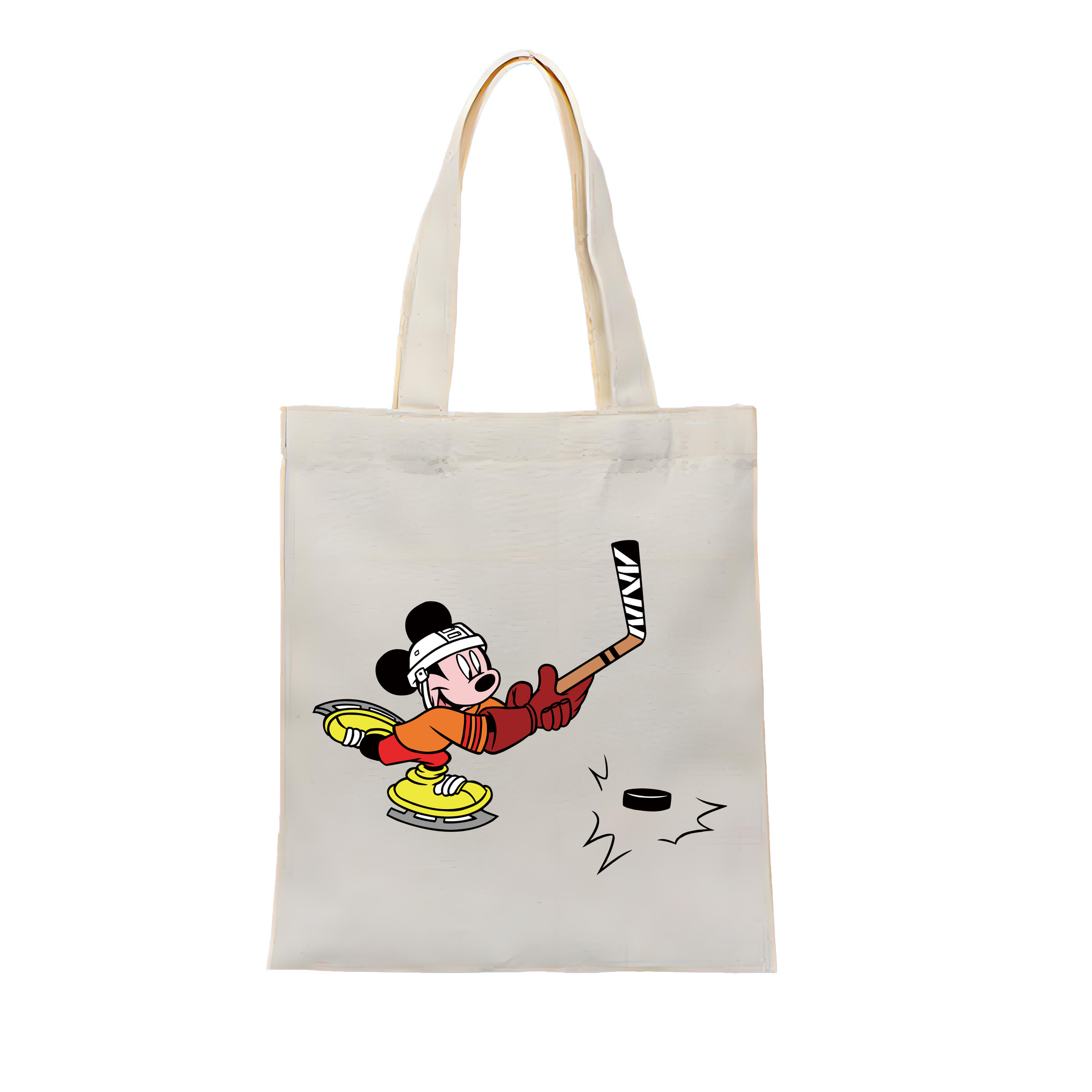 （画像用） ミッキーマウス Mickey Mouse 縦型キャンバス生地手提げバッグ　トートバッグ