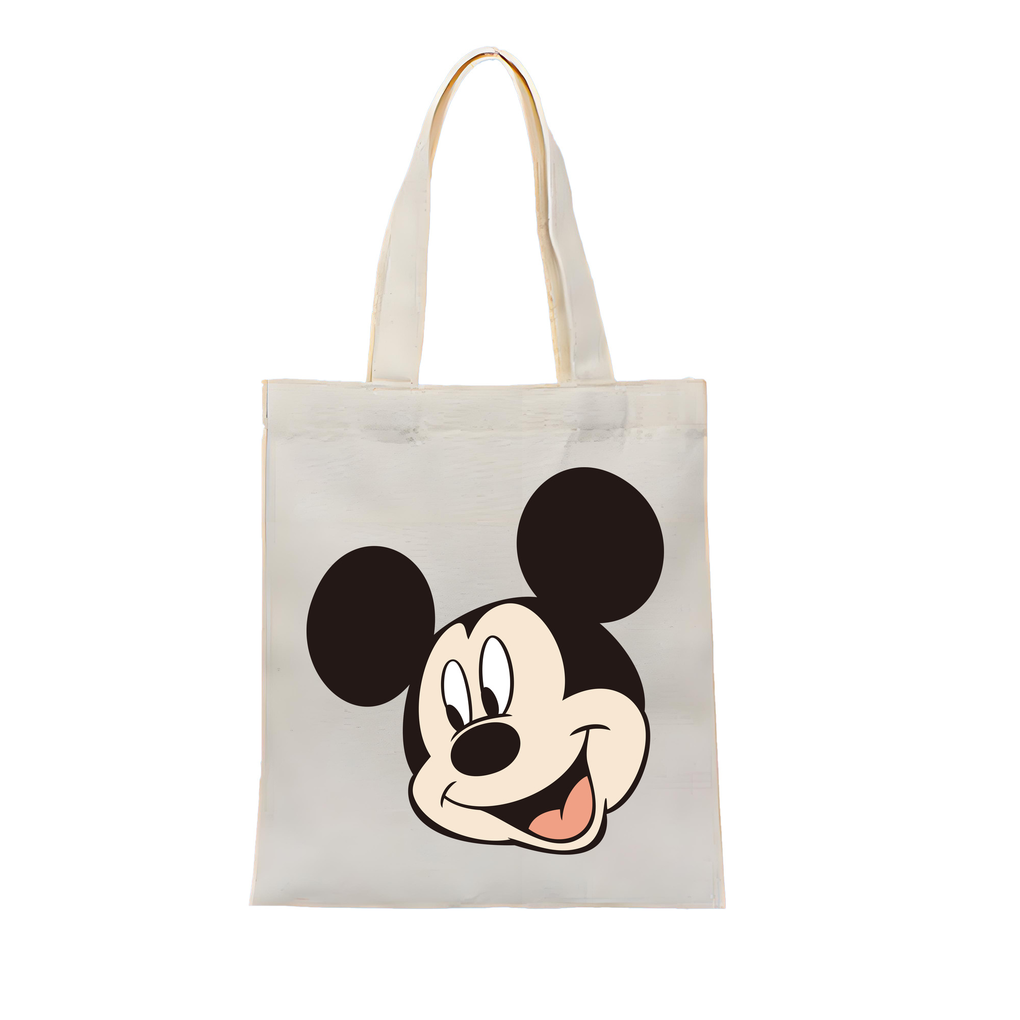 （画像用） ミッキーマウス Mickey Mouse 縦型キャンバス生地手提げバッグ　トートバッグ
