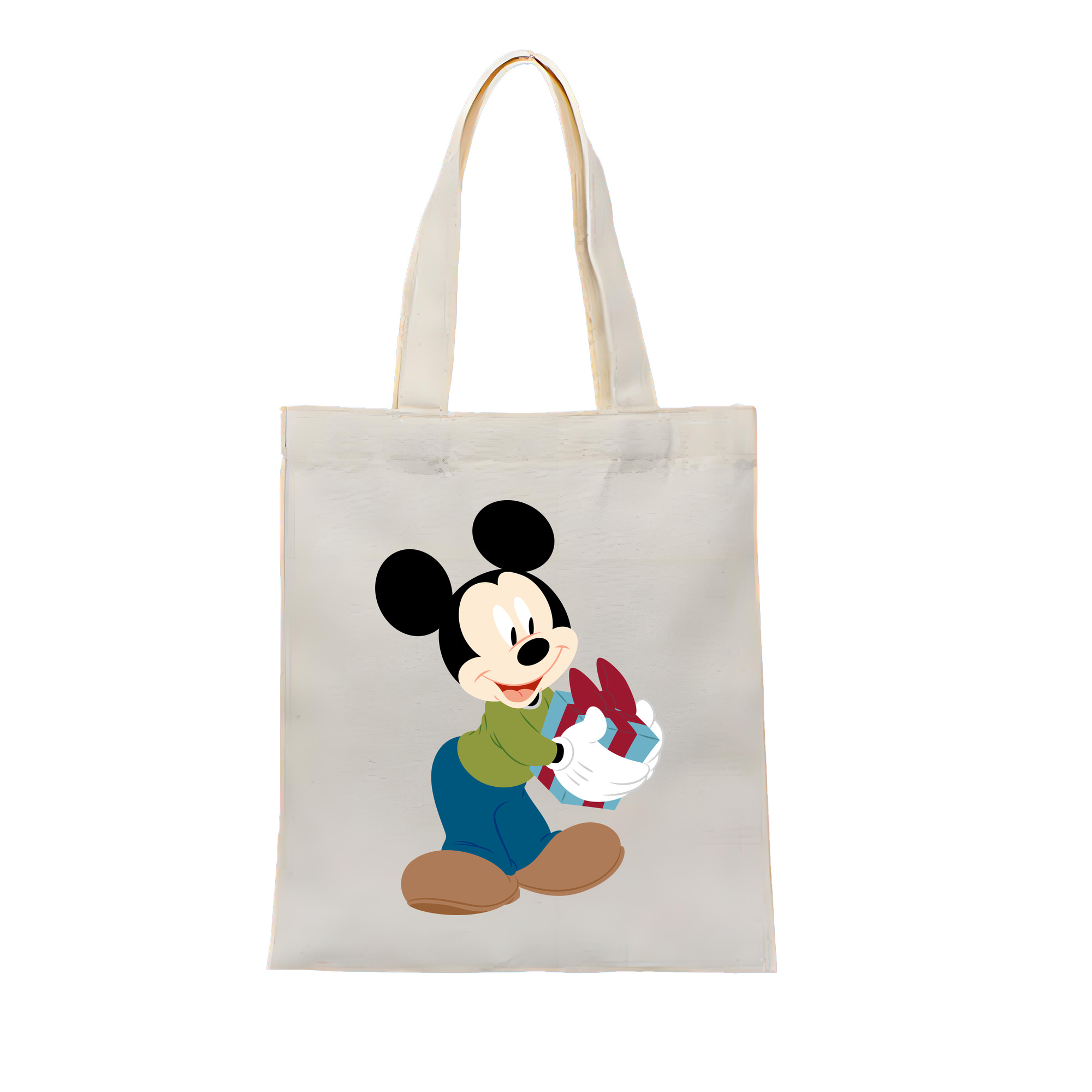 （画像用） ミッキーマウス Mickey Mouse 縦型キャンバス生地手提げバッグ　トートバッグ