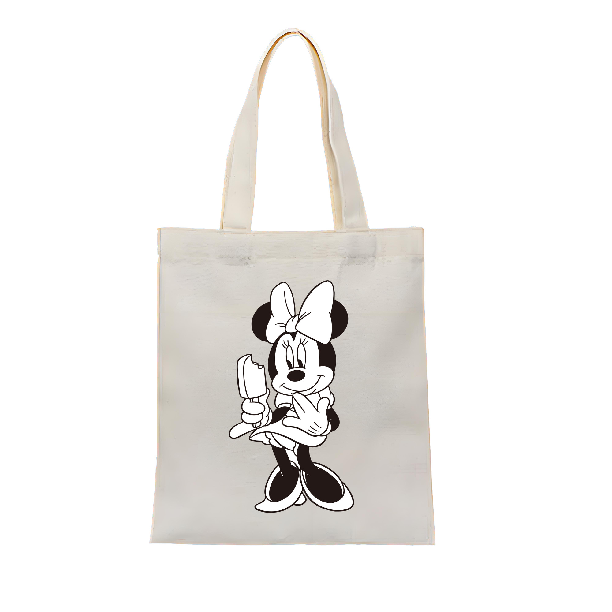 （画像用） ミッキーマウス Mickey Mouse 縦型キャンバス生地手提げバッグ　トートバッグ