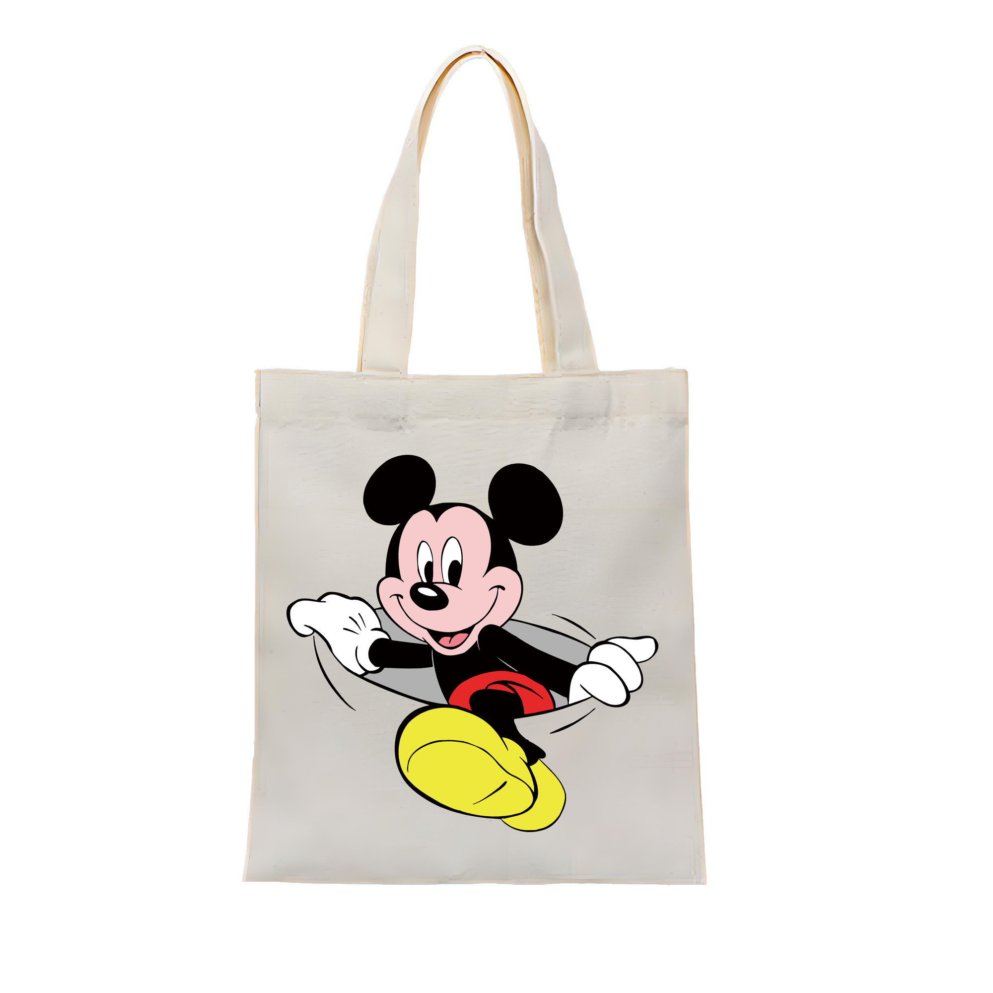 （画像用） ミッキーマウス Mickey Mouse 縦型キャンバス生地手提げバッグ　トートバッグ