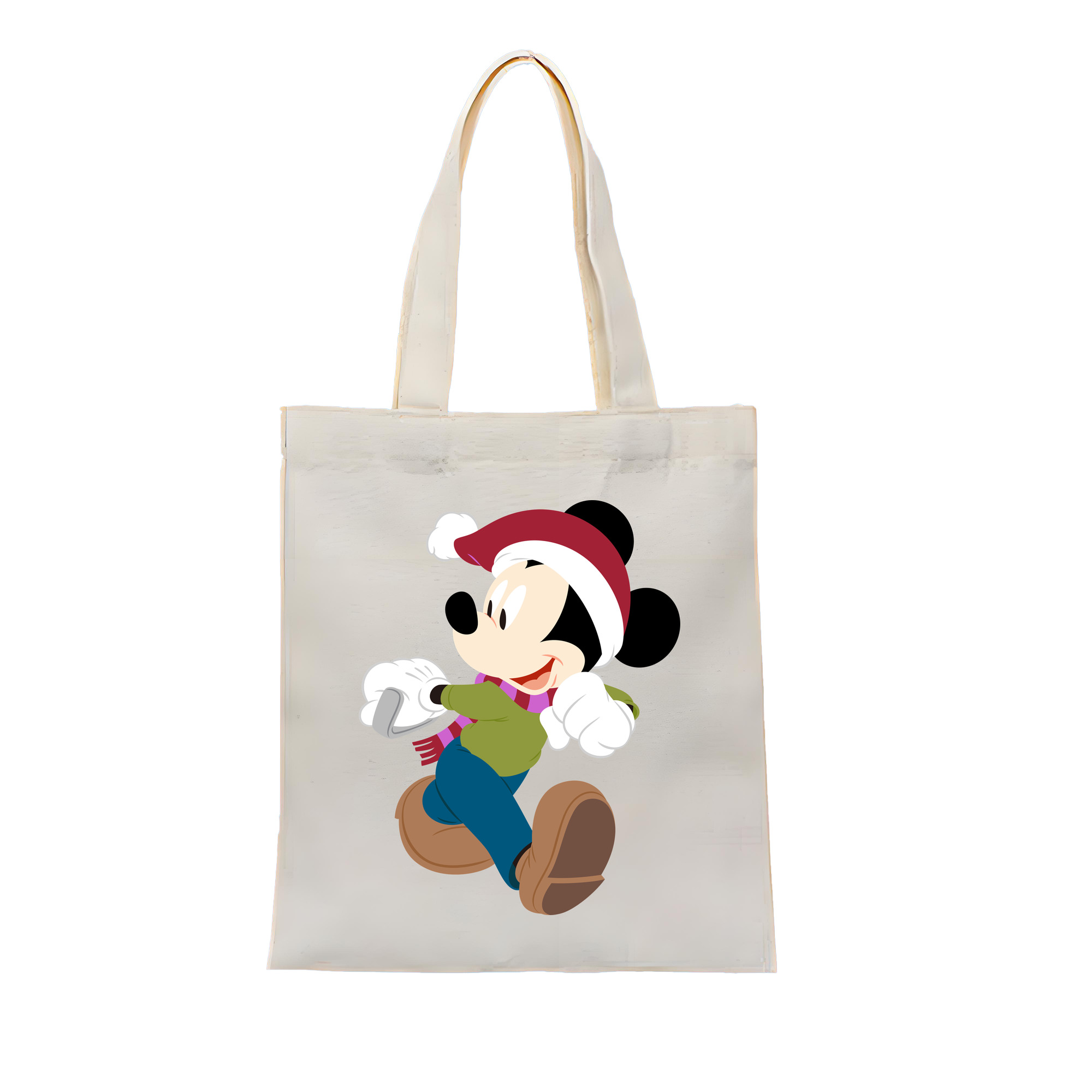 （画像用） ミッキーマウス Mickey Mouse 縦型キャンバス生地手提げバッグ　トートバッグ
