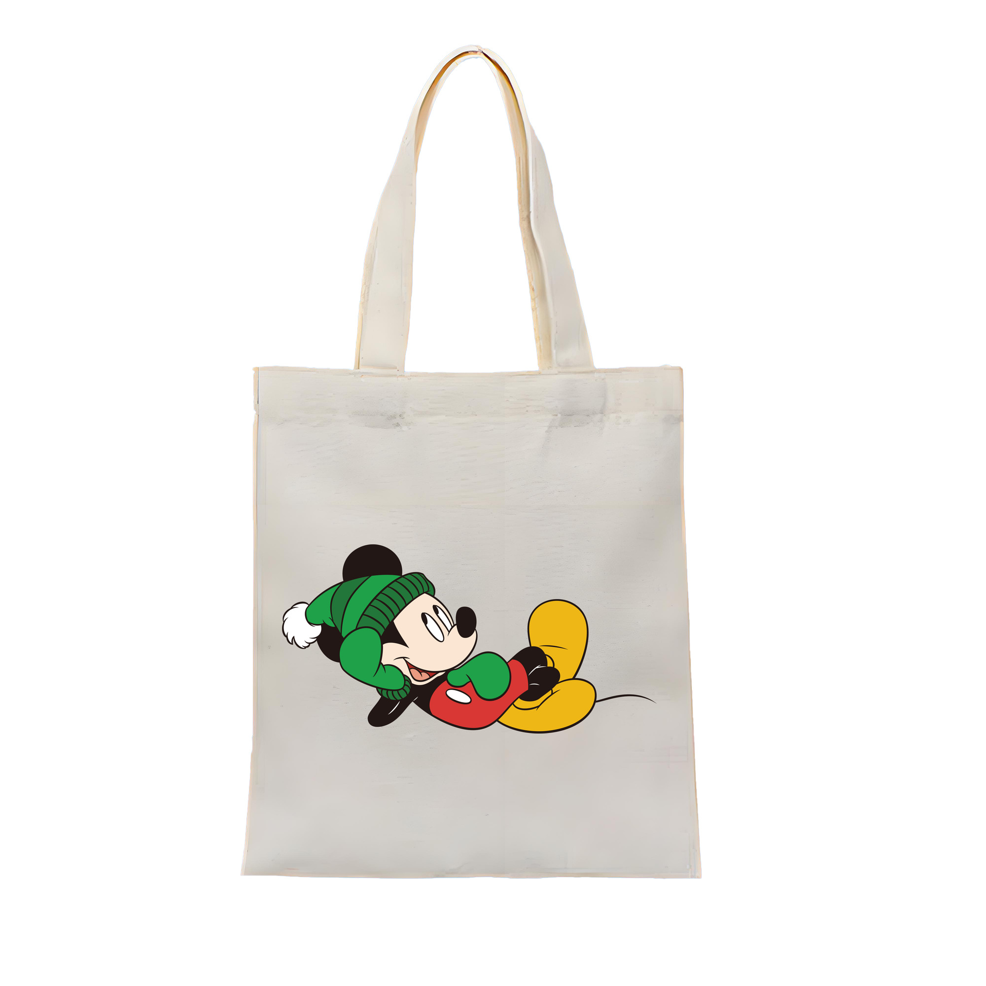 （画像用） ミッキーマウス Mickey Mouse 縦型キャンバス生地手提げバッグ　トートバッグ