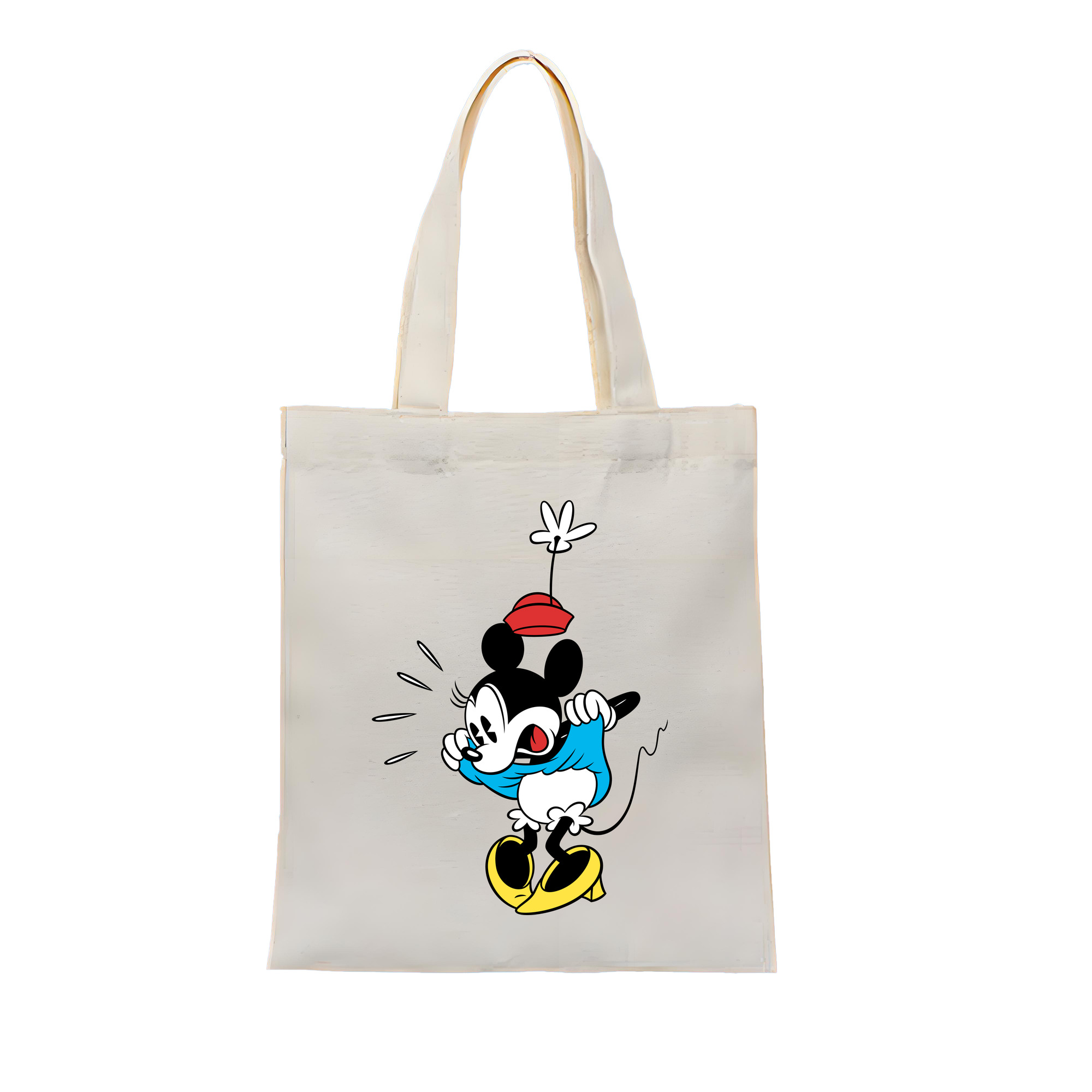 （画像用） ミッキーマウス Mickey Mouse 縦型キャンバス生地手提げバッグ　トートバッグ