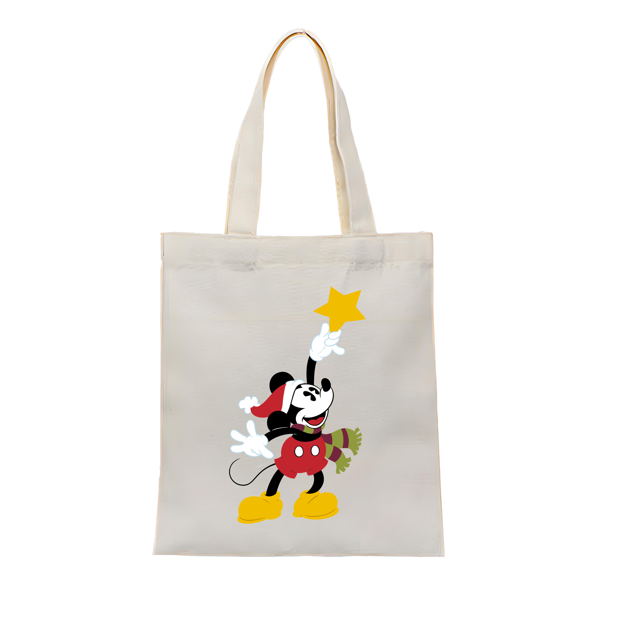 （画像用） ミッキーマウス Mickey Mouse 縦型キャンバス生地手提げバッグ　トートバッグ