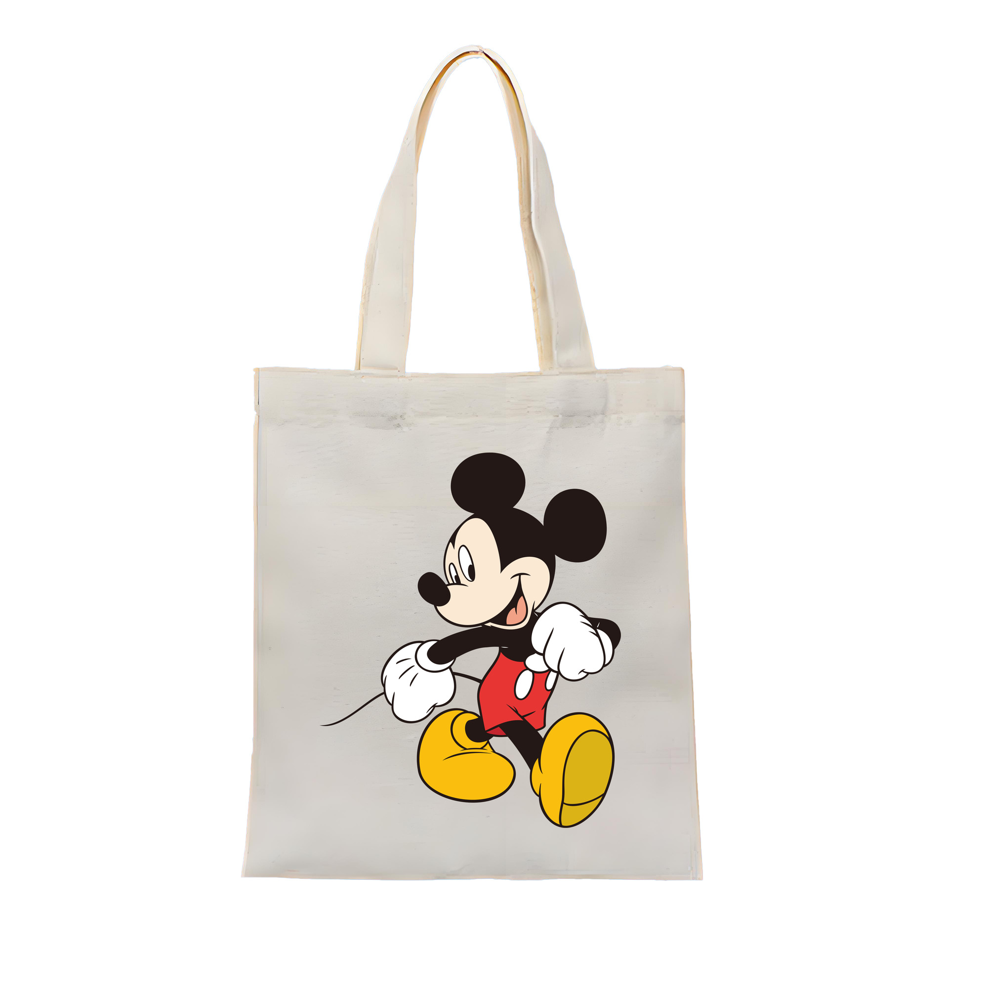 ミッキーマウス Mickey Mouse 縦型キャンバス生地手提げバッグ　トートバッグ
