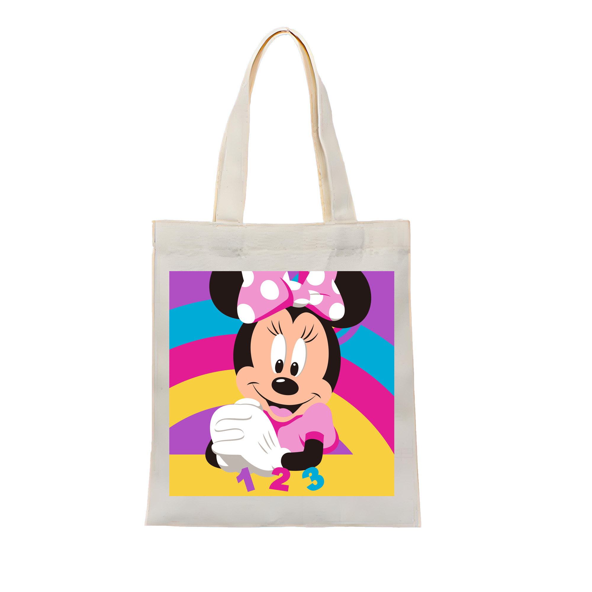 （画像用） ミッキーマウス Mickey Mouse 縦型キャンバス生地手提げバッグ　トートバッグ