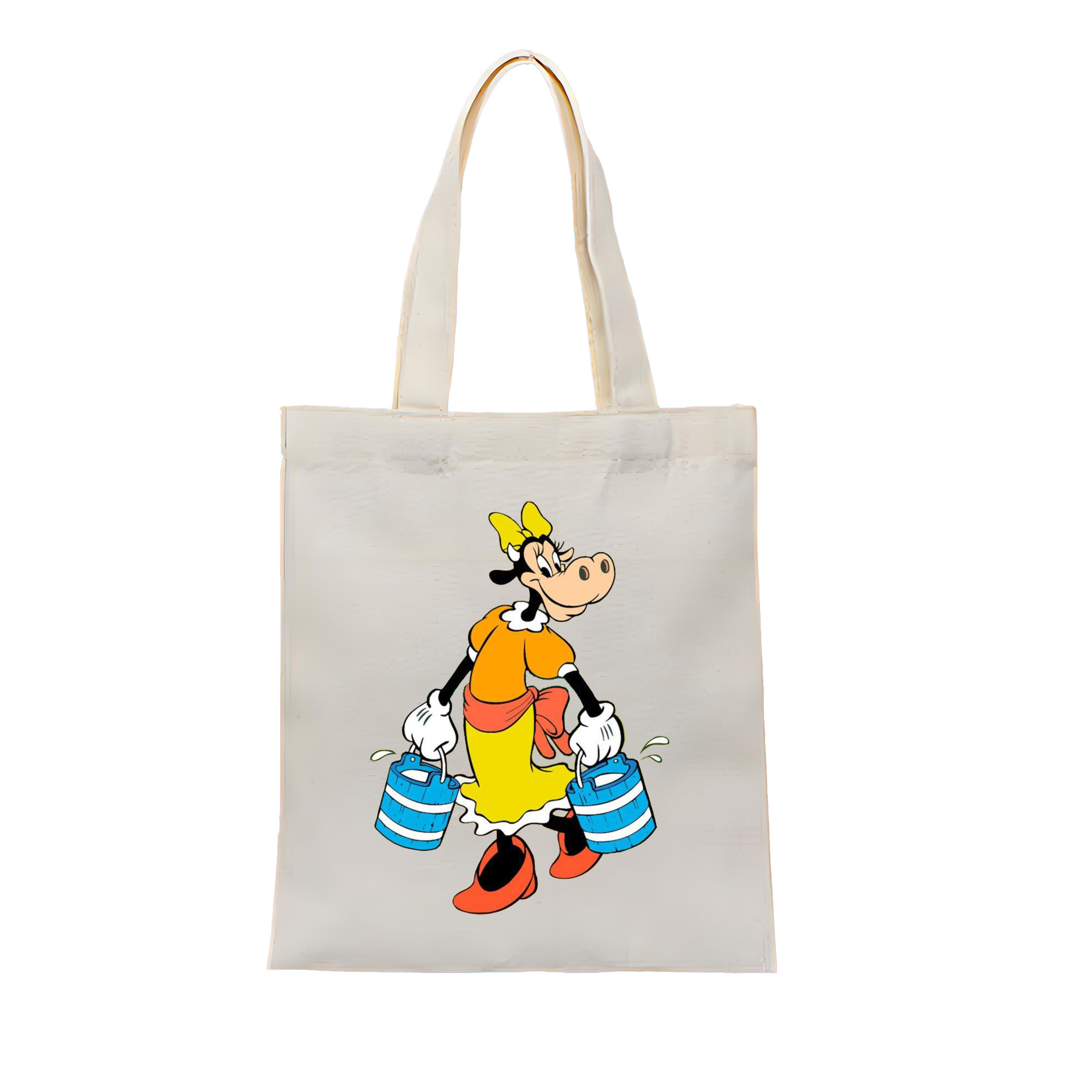 ミッキーマウス Mickey Mouse 縦型キャンバス生地手提げバッグ　トートバッグ