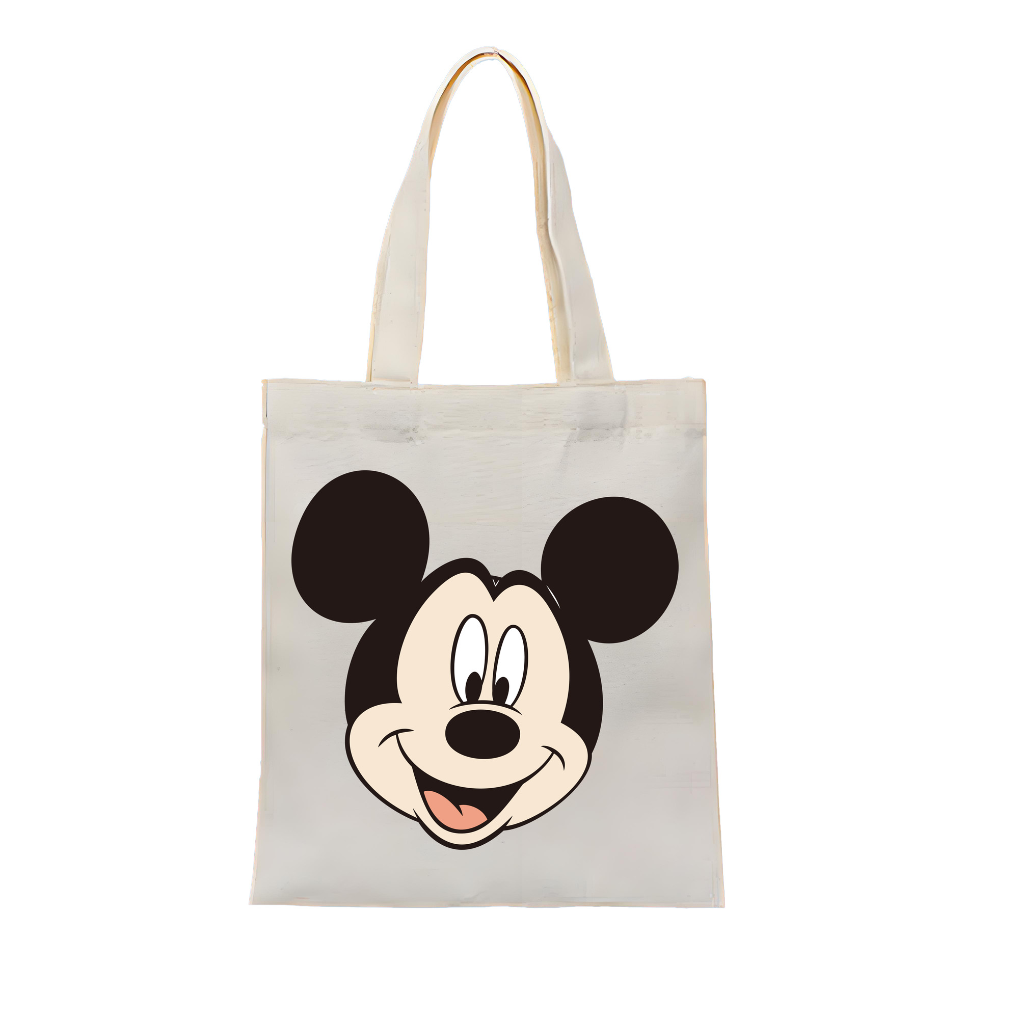 （画像用） ミッキーマウス Mickey Mouse 縦型キャンバス生地手提げバッグ　トートバッグ