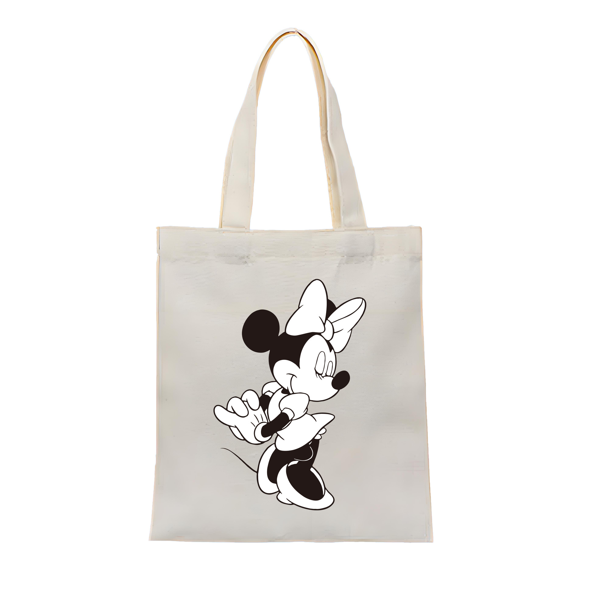 （画像用） ミッキーマウス Mickey Mouse 縦型キャンバス生地手提げバッグ　トートバッグ