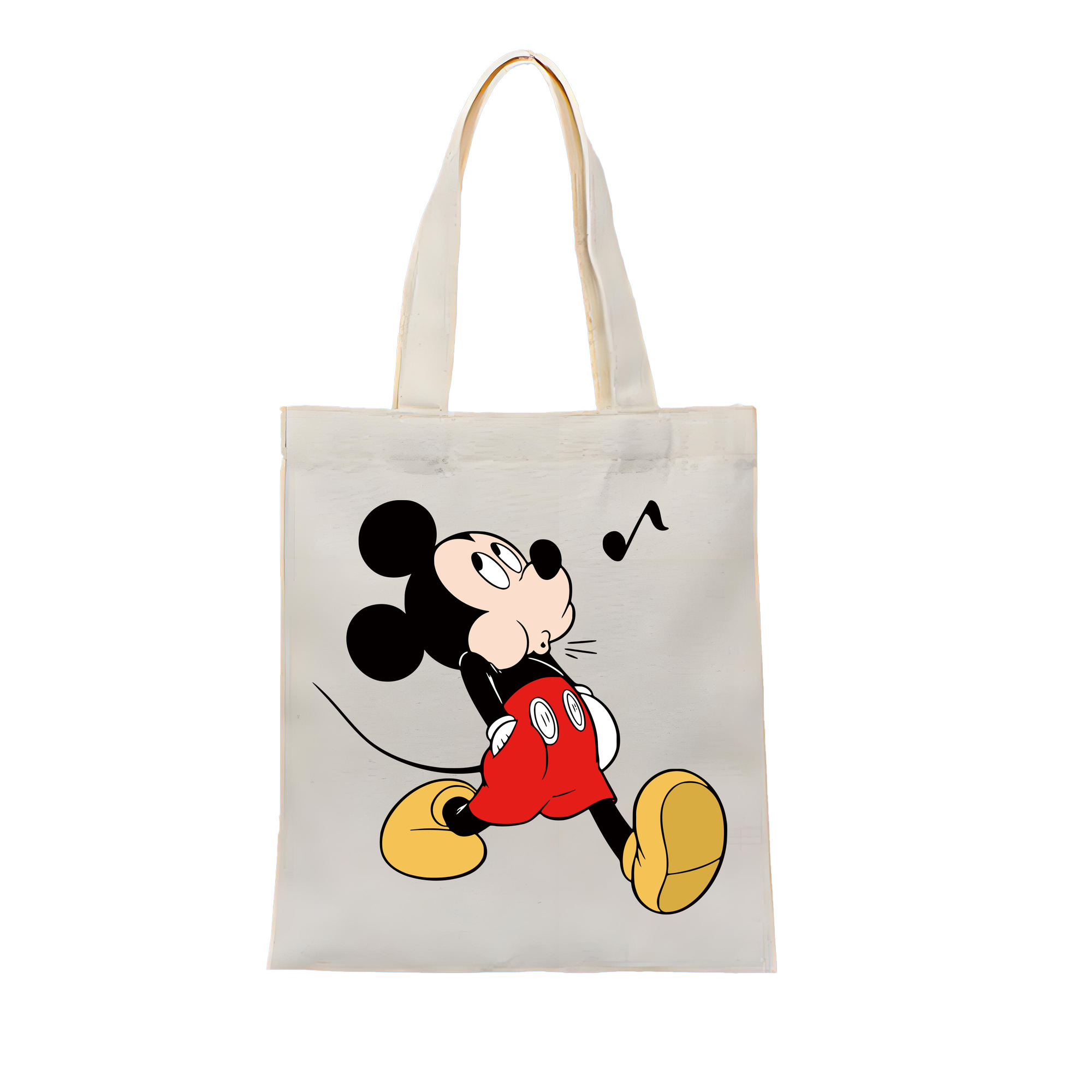 （画像用） ミッキーマウス Mickey Mouse 縦型キャンバス生地手提げバッグ　トートバッグ