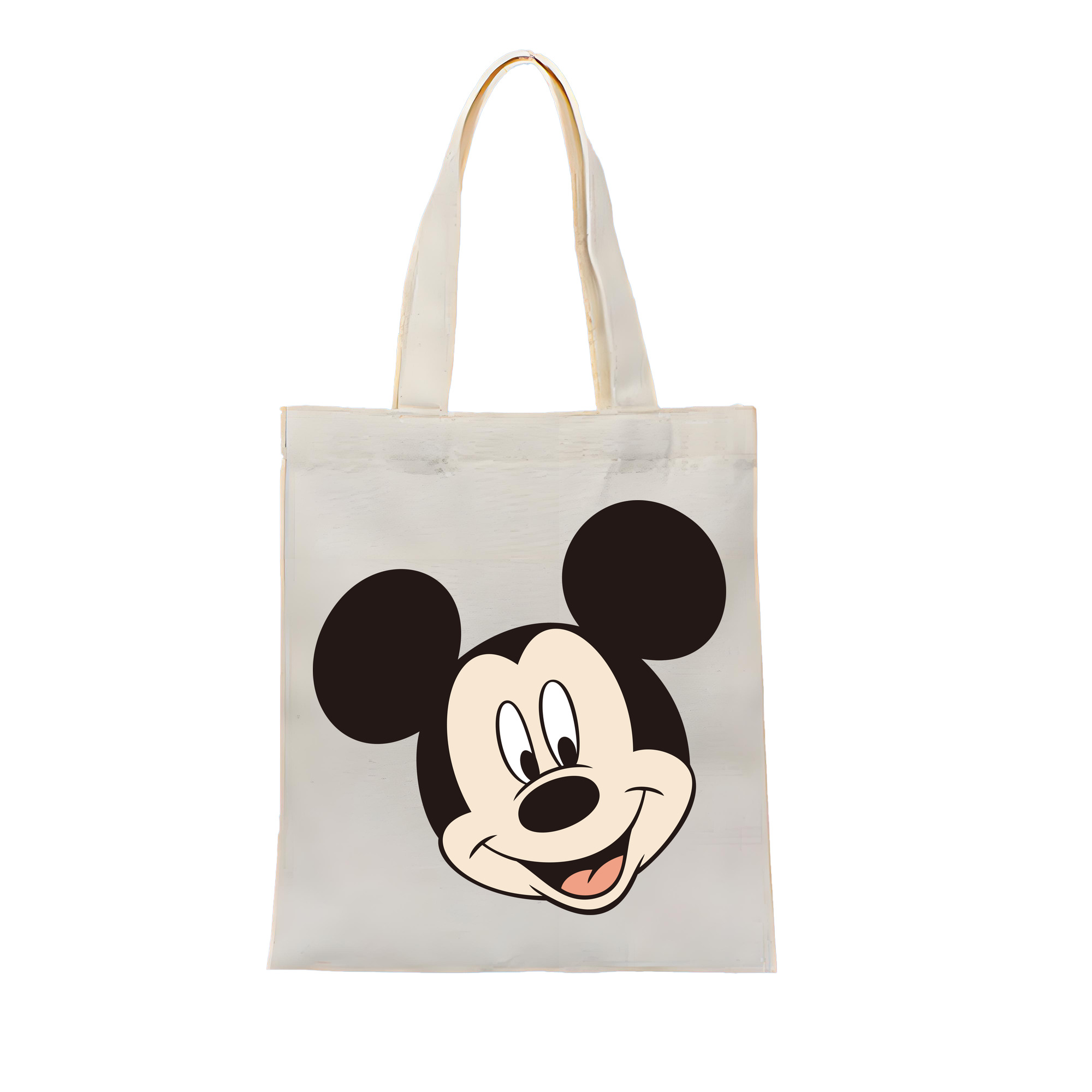 （画像用） ミッキーマウス Mickey Mouse 縦型キャンバス生地手提げバッグ　トートバッグ