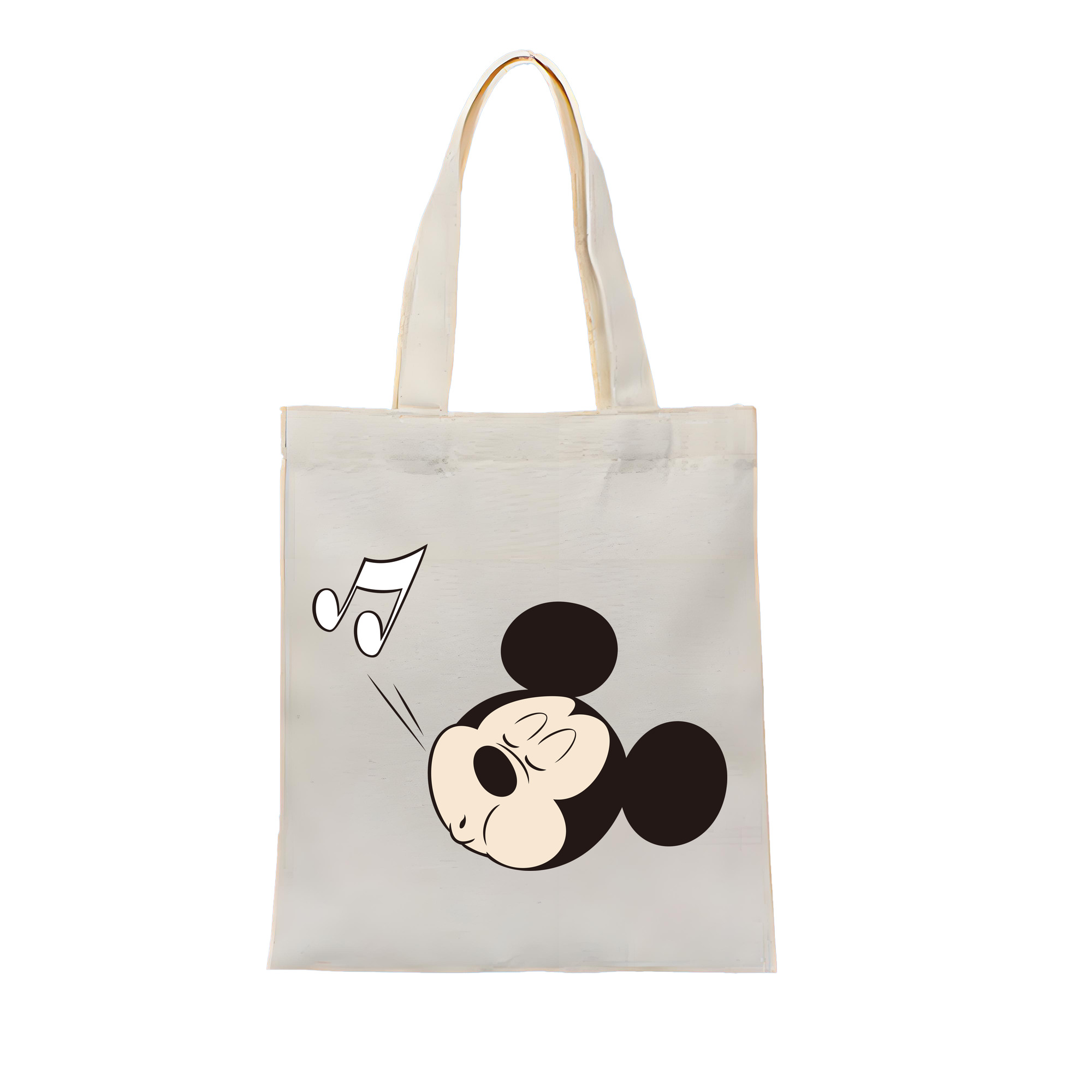 （画像用） ミッキーマウス Mickey Mouse 縦型キャンバス生地手提げバッグ　トートバッグ