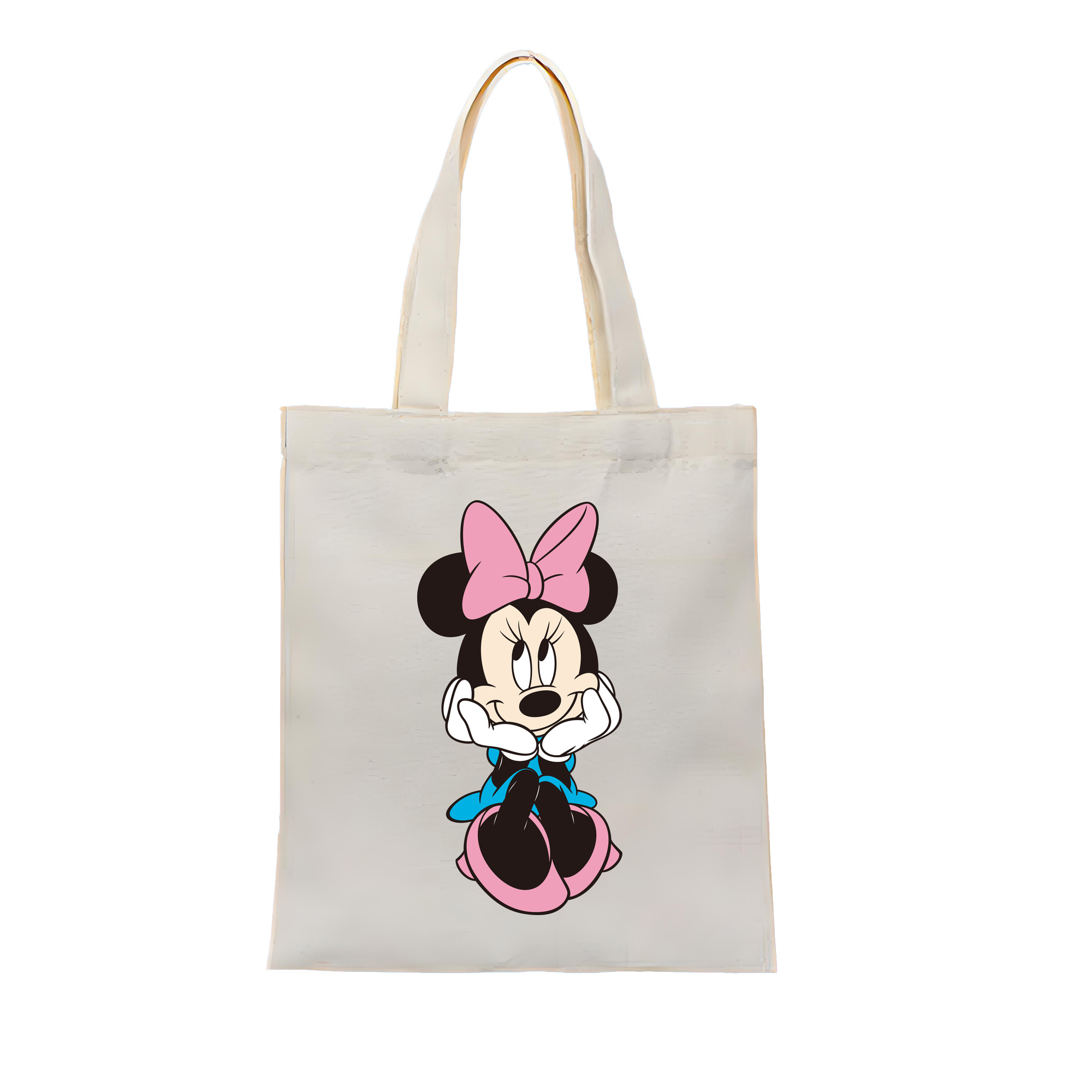 （画像用） ミッキーマウス Mickey Mouse 縦型キャンバス生地手提げバッグ　トートバッグ