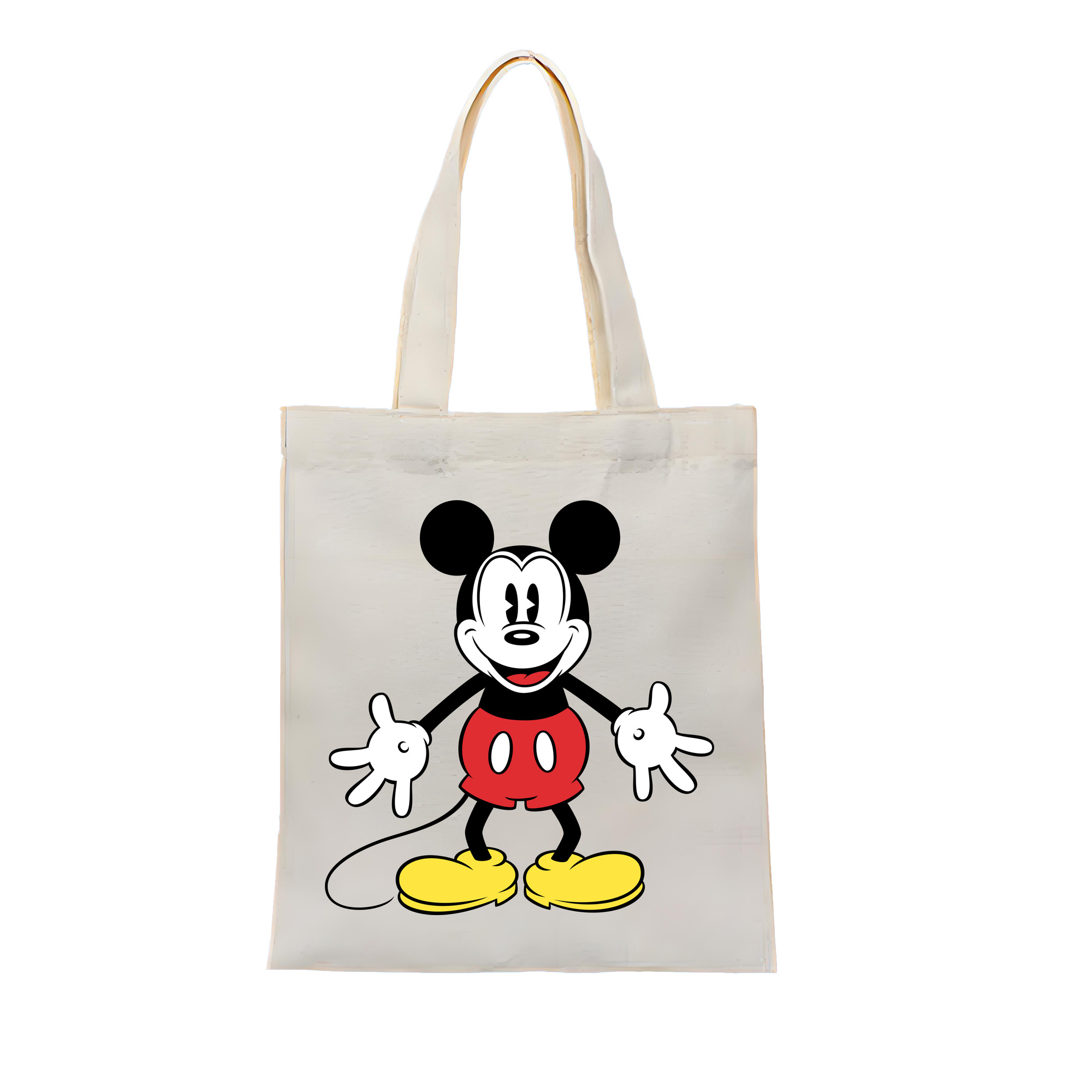 （画像用） ミッキーマウス Mickey Mouse 縦型キャンバス生地手提げバッグ　トートバッグ