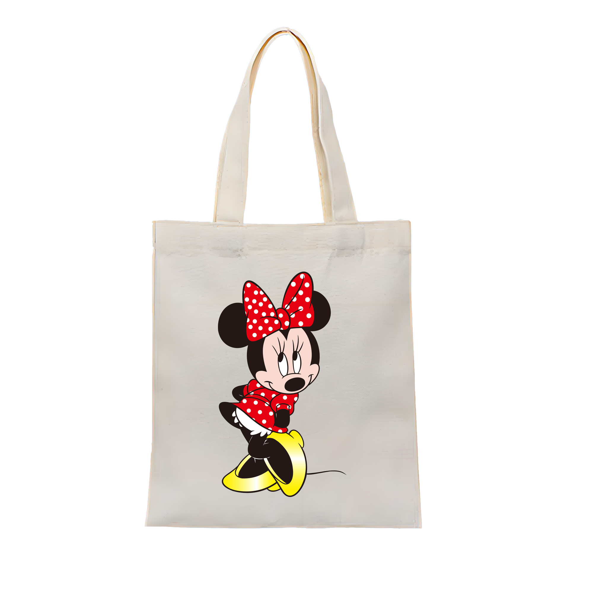 （画像用） ミッキーマウス Mickey Mouse 縦型キャンバス生地手提げバッグ　トートバッグ