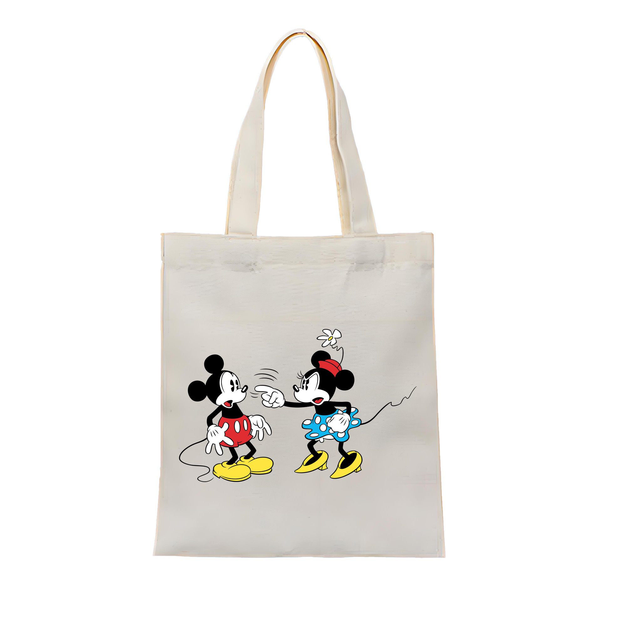 （画像用） ミッキーマウス Mickey Mouse 縦型キャンバス生地手提げバッグ　トートバッグ