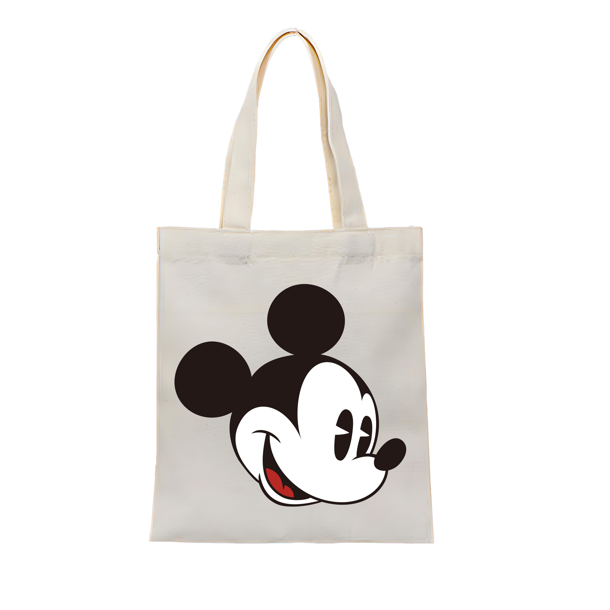 ミッキーマウス Mickey Mouse 縦型キャンバス生地手提げバッグ　トートバッグ