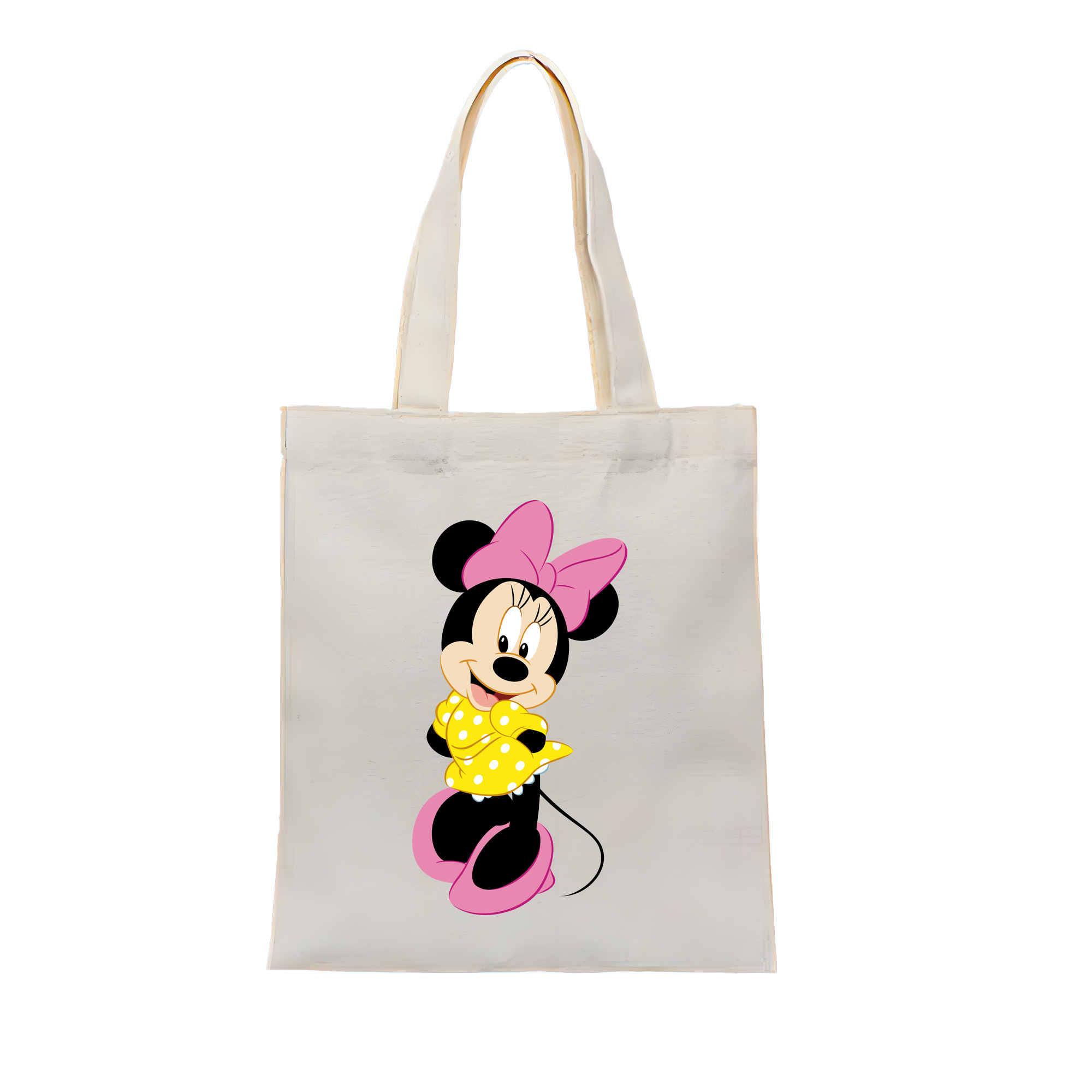 （画像用） ミッキーマウス Mickey Mouse 縦型キャンバス生地手提げバッグ　トートバッグ