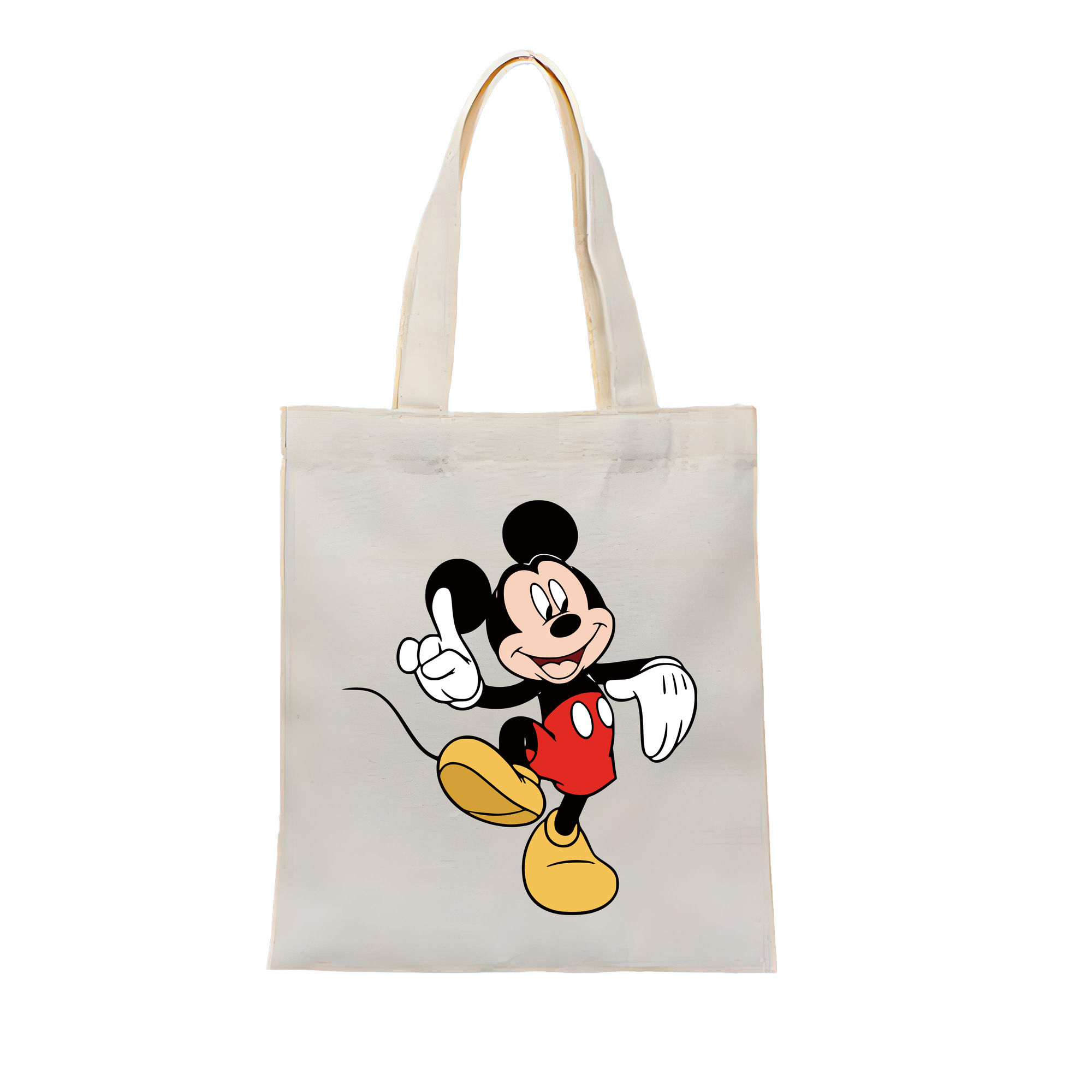 （画像用） ミッキーマウス Mickey Mouse 縦型キャンバス生地手提げバッグ　トートバッグ