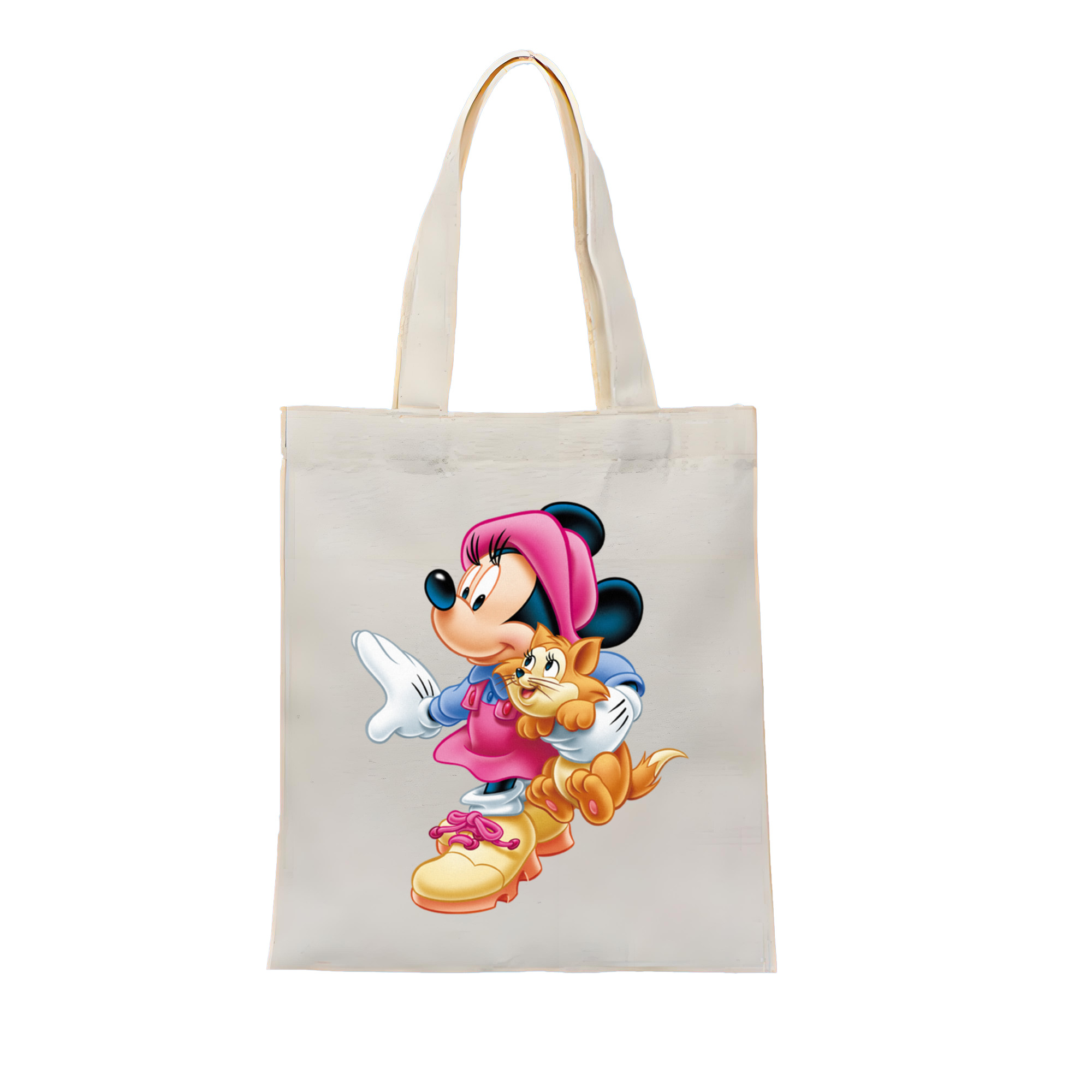 （画像用） ミッキーマウス Mickey Mouse 縦型キャンバス生地手提げバッグ　トートバッグ