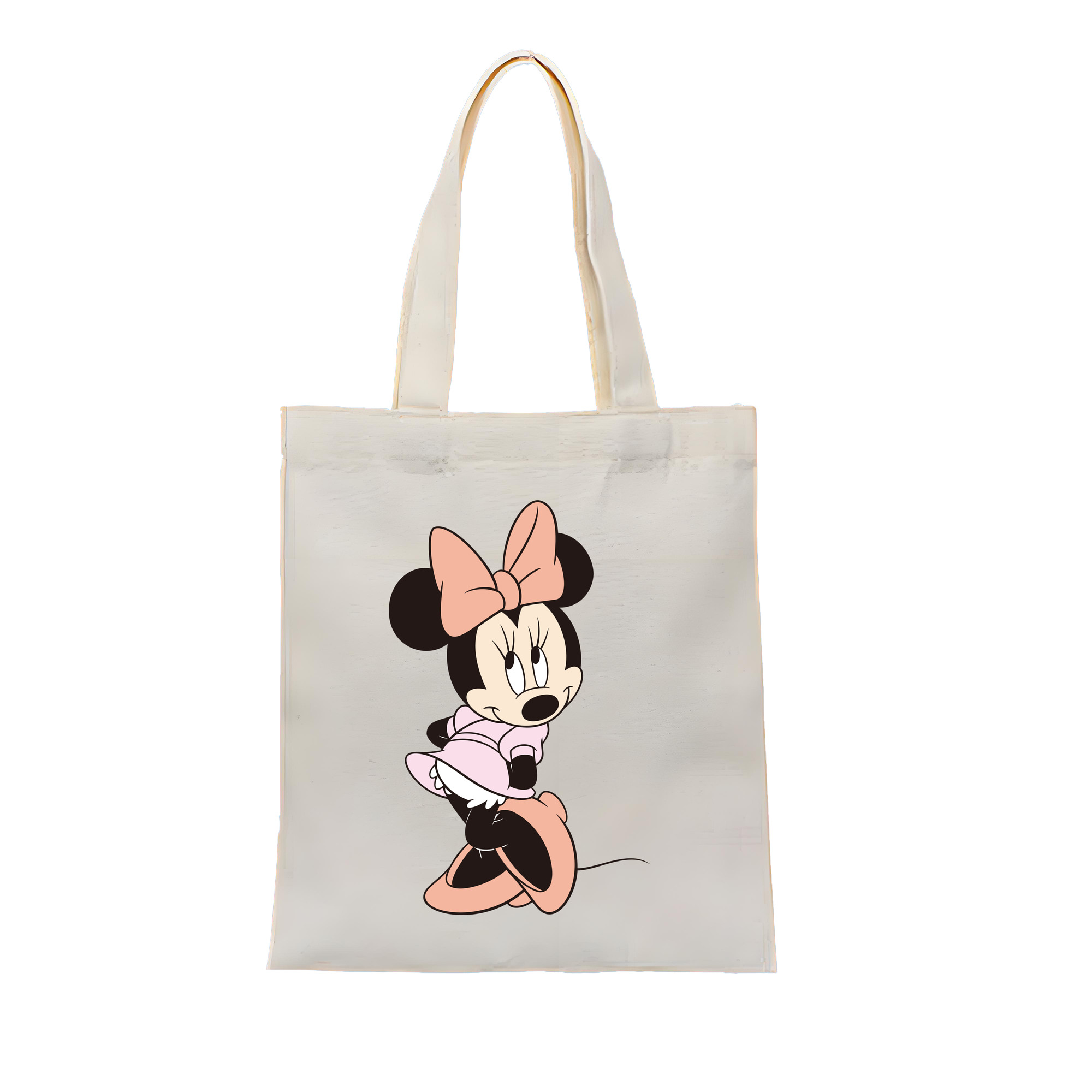 （画像用） ミッキーマウス Mickey Mouse 縦型キャンバス生地手提げバッグ　トートバッグ