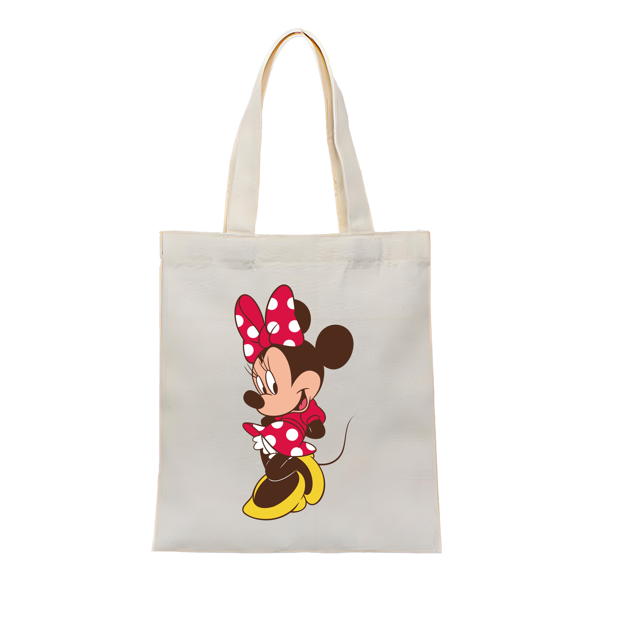 （画像用） ミッキーマウス Mickey Mouse 縦型キャンバス生地手提げバッグ　トートバッグ