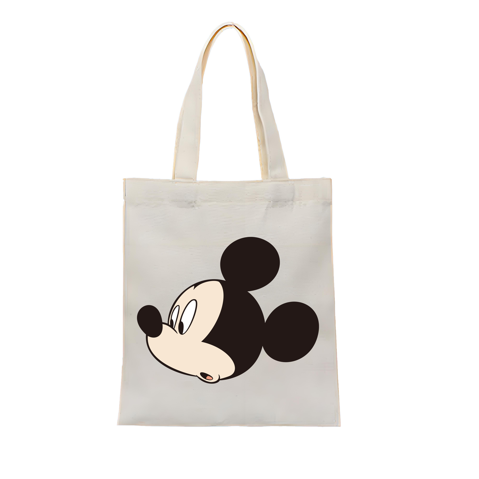 （画像用） ミッキーマウス Mickey Mouse 縦型キャンバス生地手提げバッグ　トートバッグ