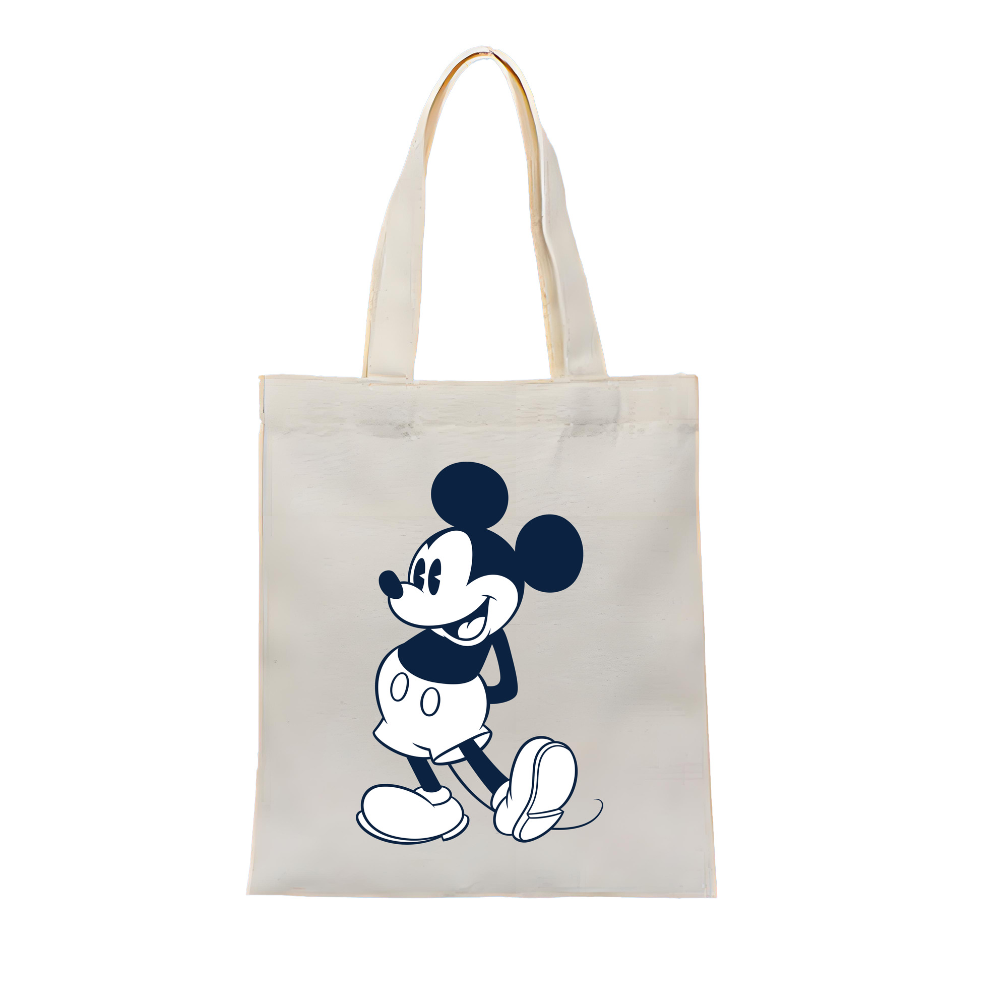 （画像用） ミッキーマウス Mickey Mouse 縦型キャンバス生地手提げバッグ　トートバッグ