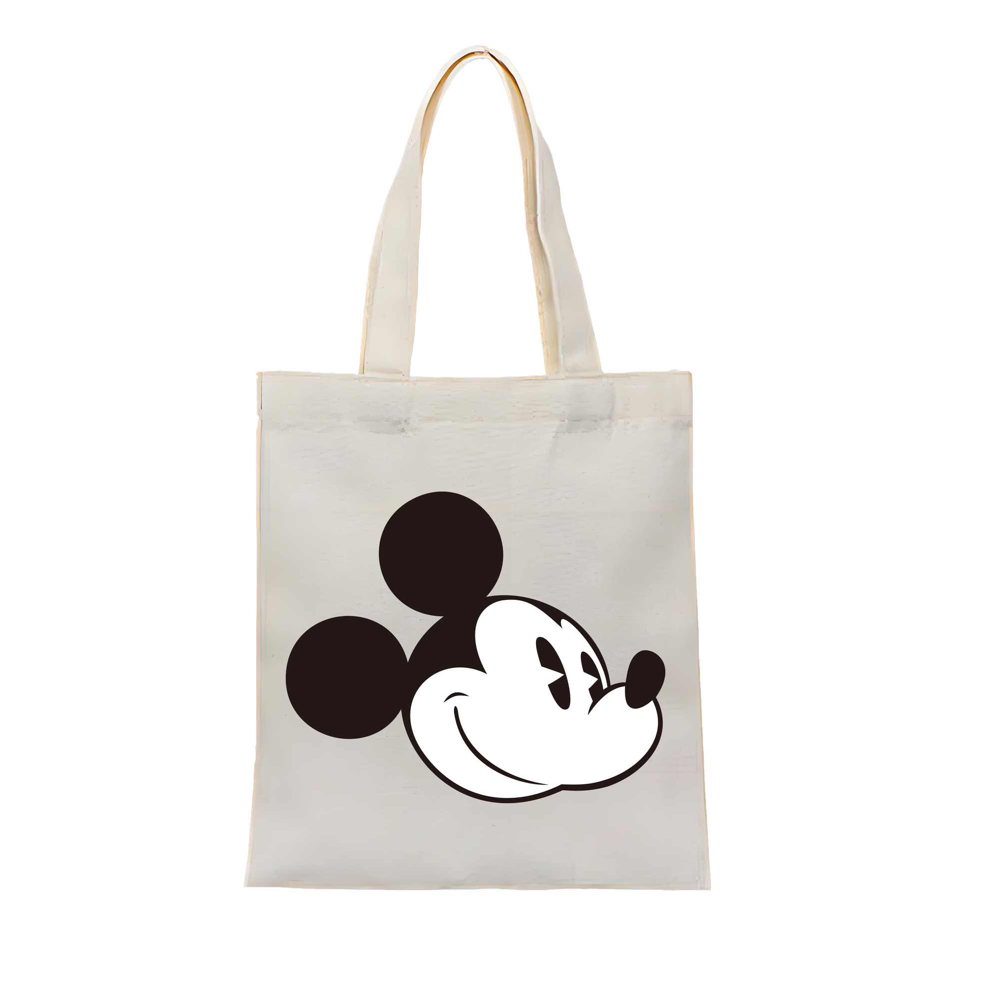 ミッキーマウス Mickey Mouse 縦型キャンバス生地手提げバッグ　トートバッグ